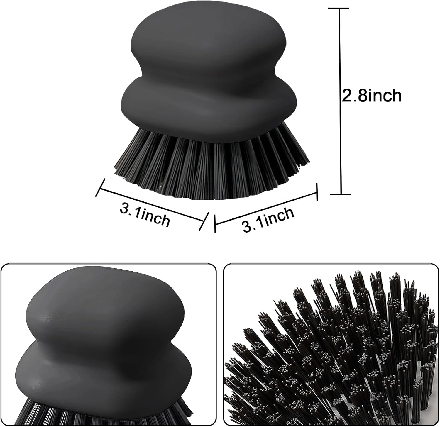 MUUBOOX 2Pack Dish Scrub Brush Black