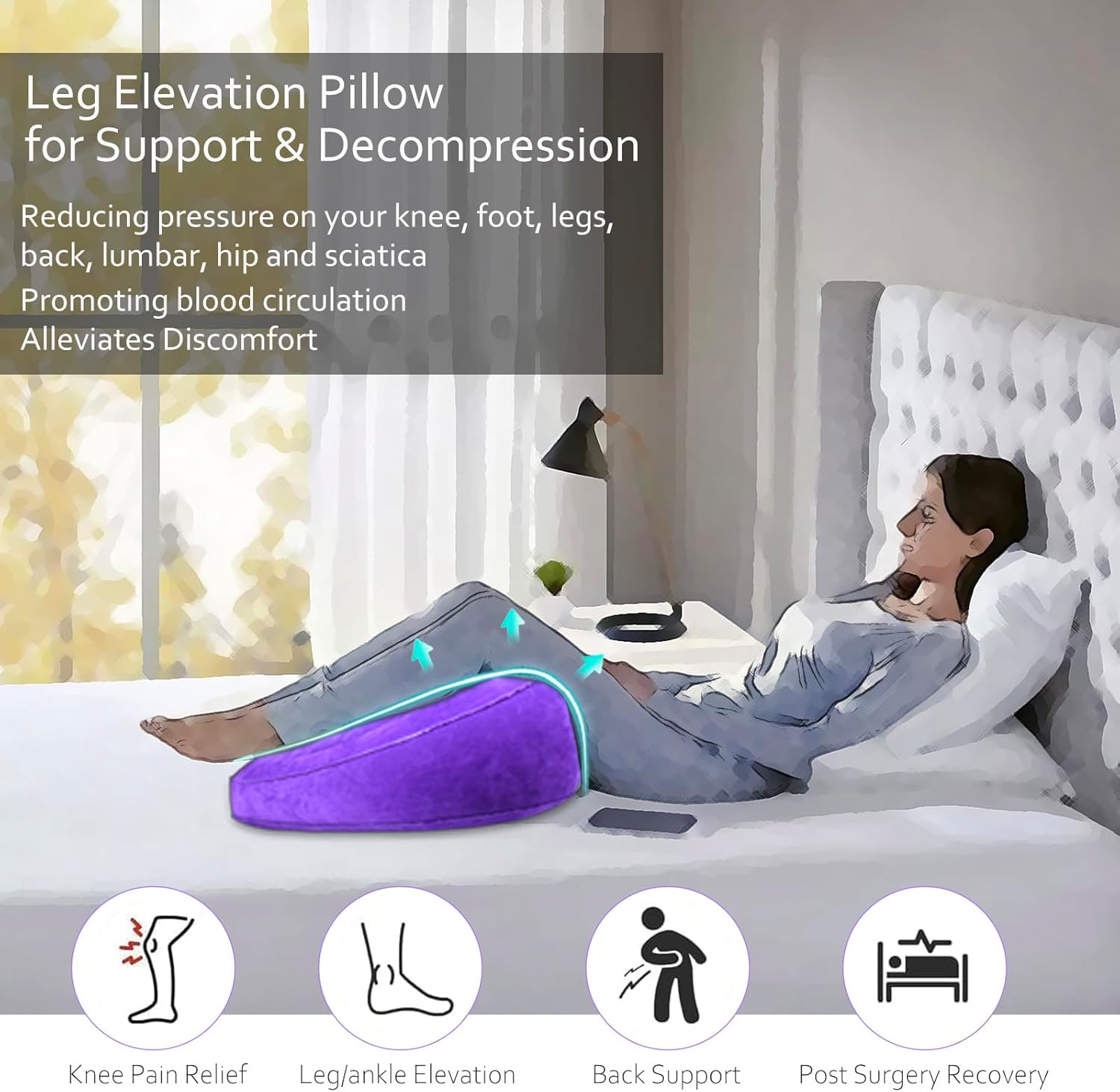 Heart Shape Leg Elevating Pillow for Swelling Relief