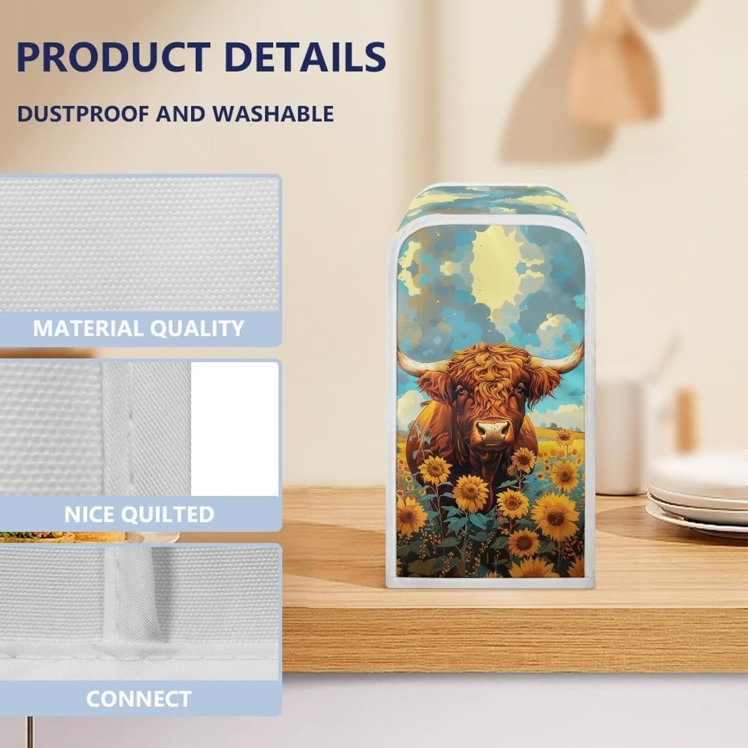 Highland Cow Can Opener Cover Electric Kitchen Decor