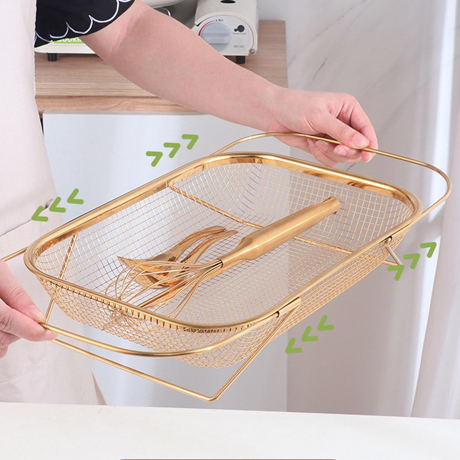 CHICIRIS Rose Gold Colander Strainer Over The Sink