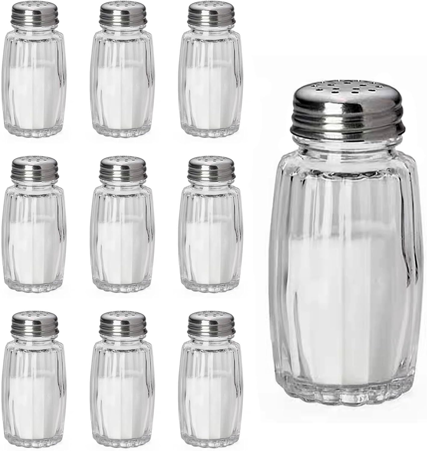 10pcs Small Glass Salt Pepper Shakers Set