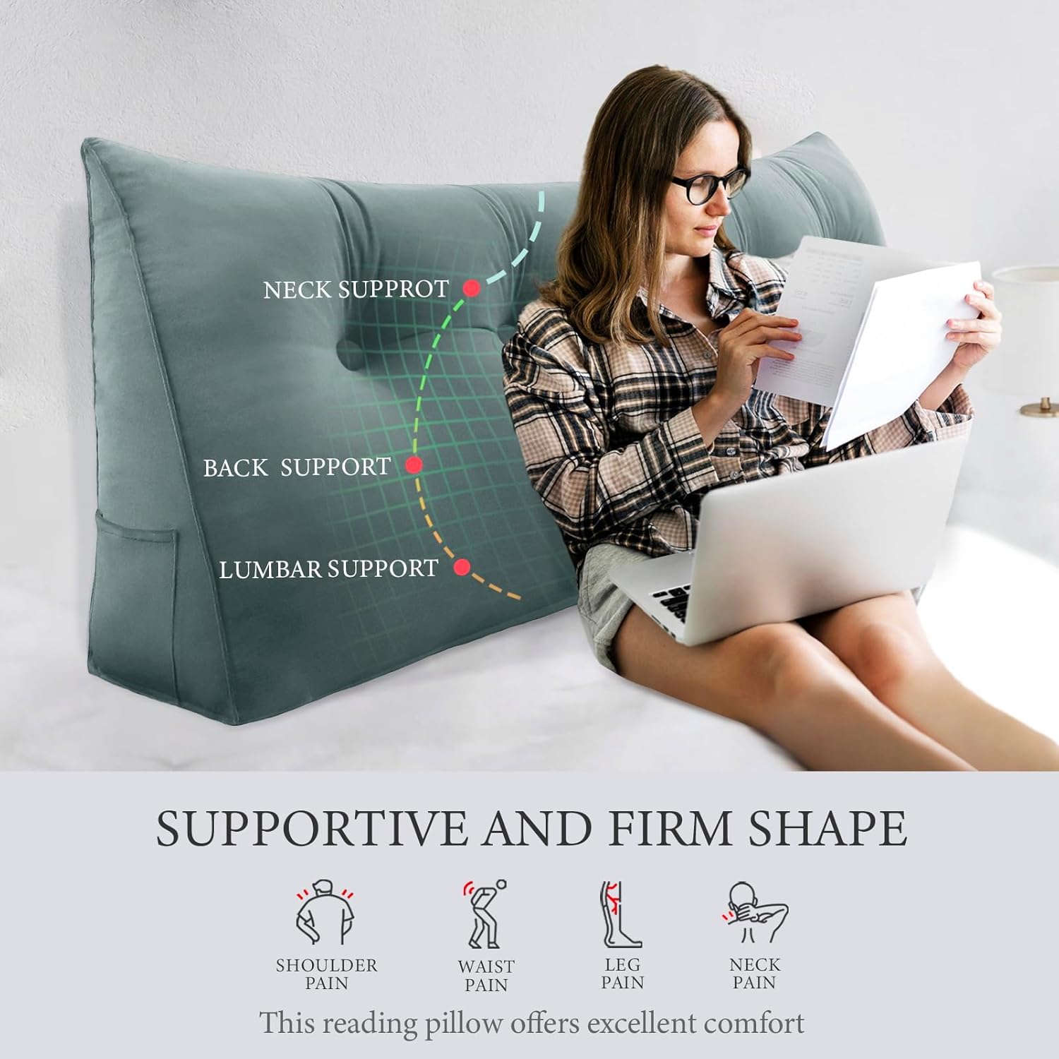 Rucener Ergonomic 11 lbs Queen Wedge Pillow