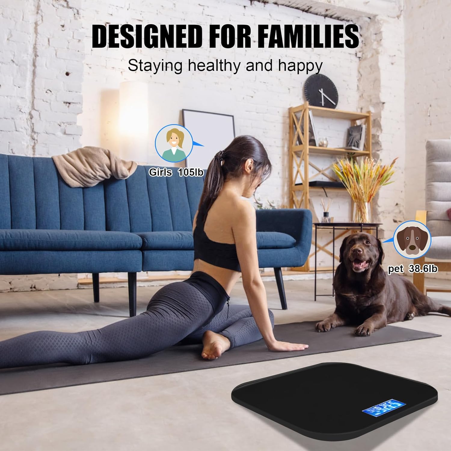 Vanwoke Smart Scale with Blue LCD Backlight and Body Fat Measurement 1
