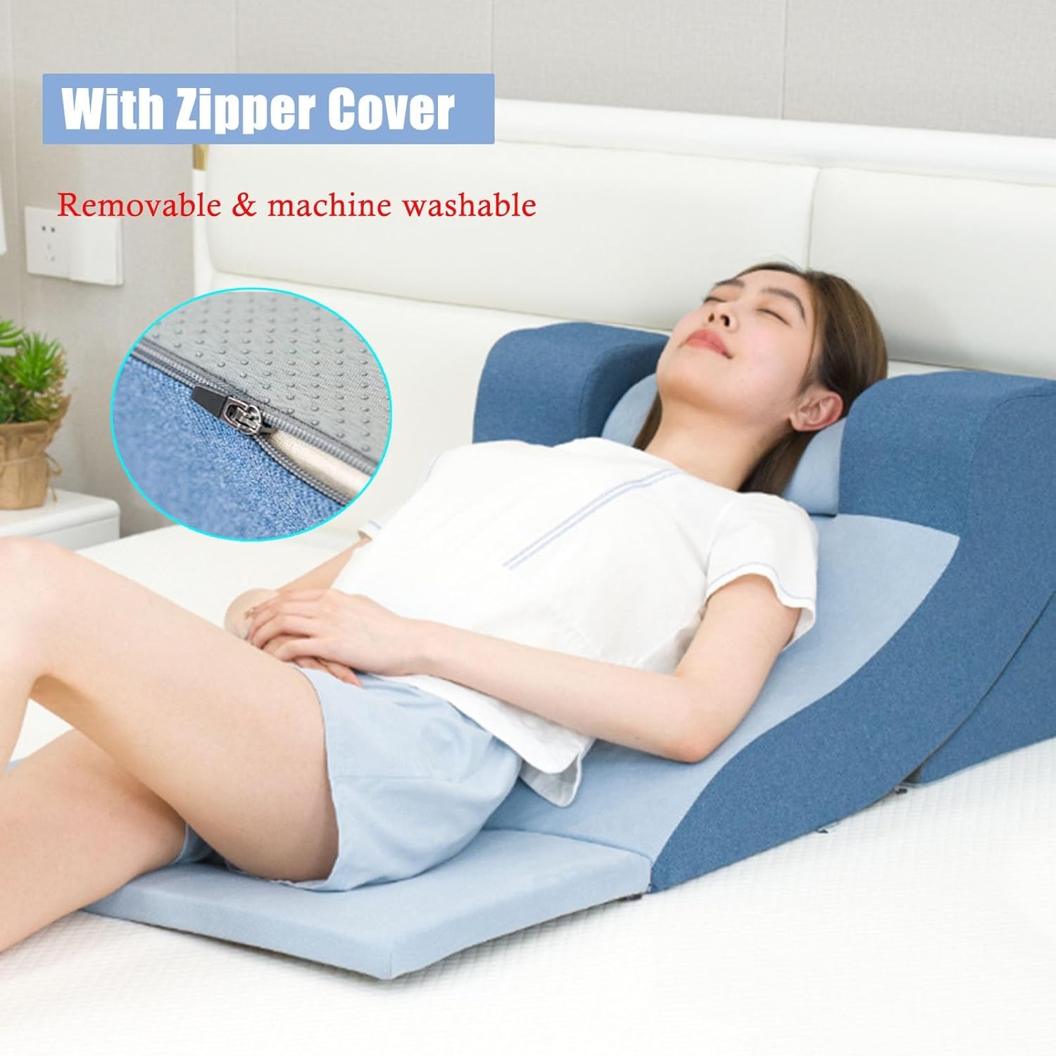 RENLXFI Blue Acid Reflux Pillow Travel