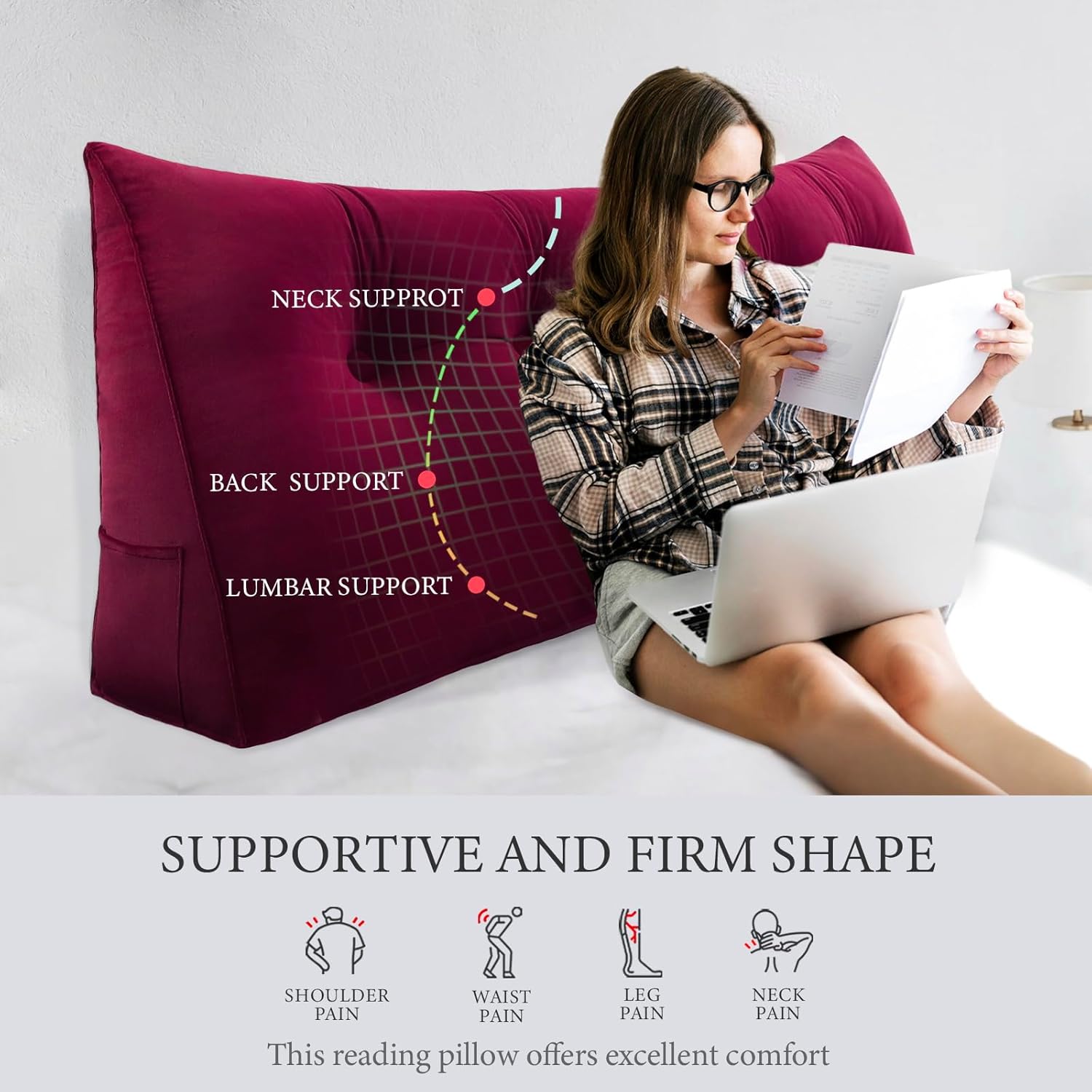 Rucener 10 lbs Velvet Headboard Pillow
