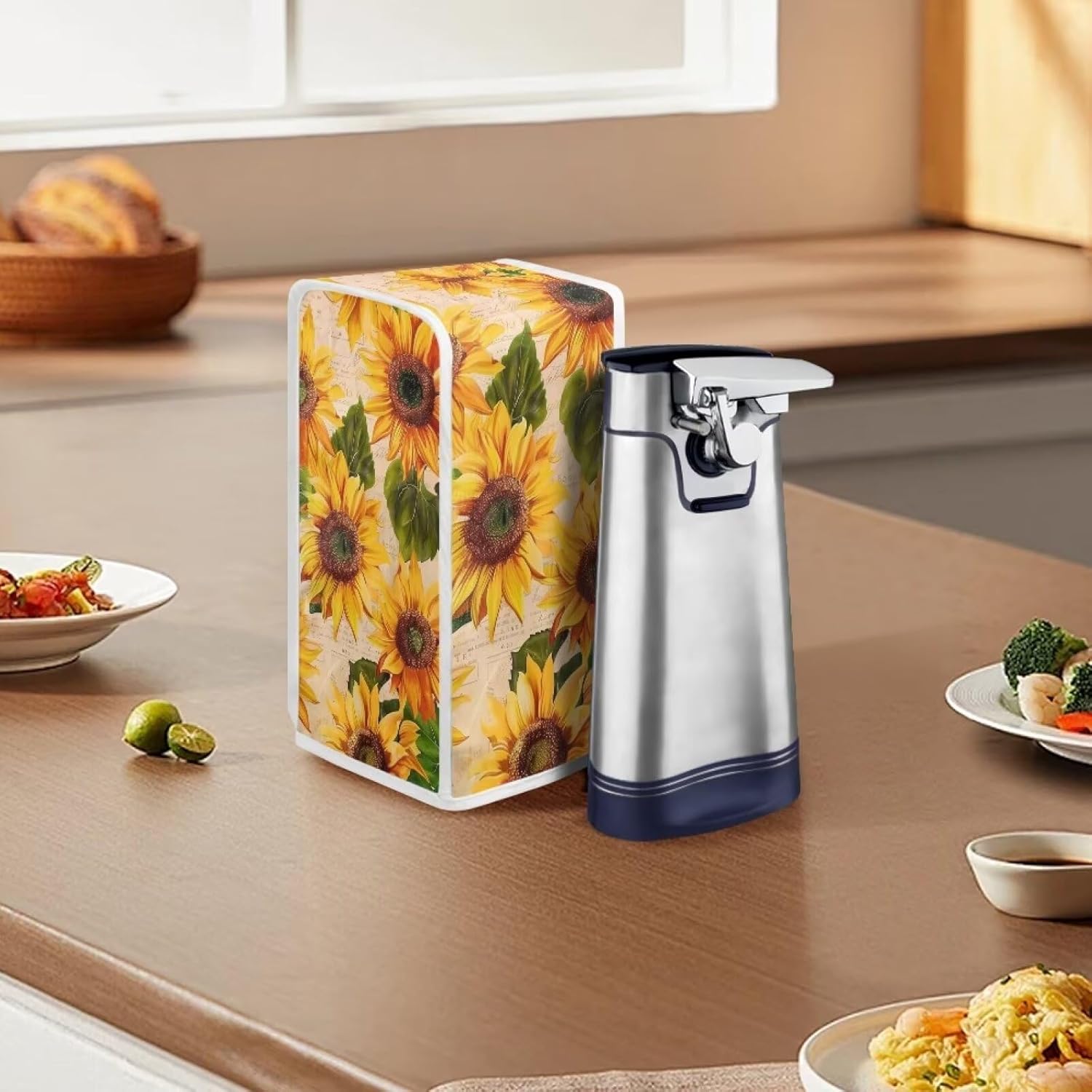 DISNIMO Vintage Sunflower Can Opener Cover