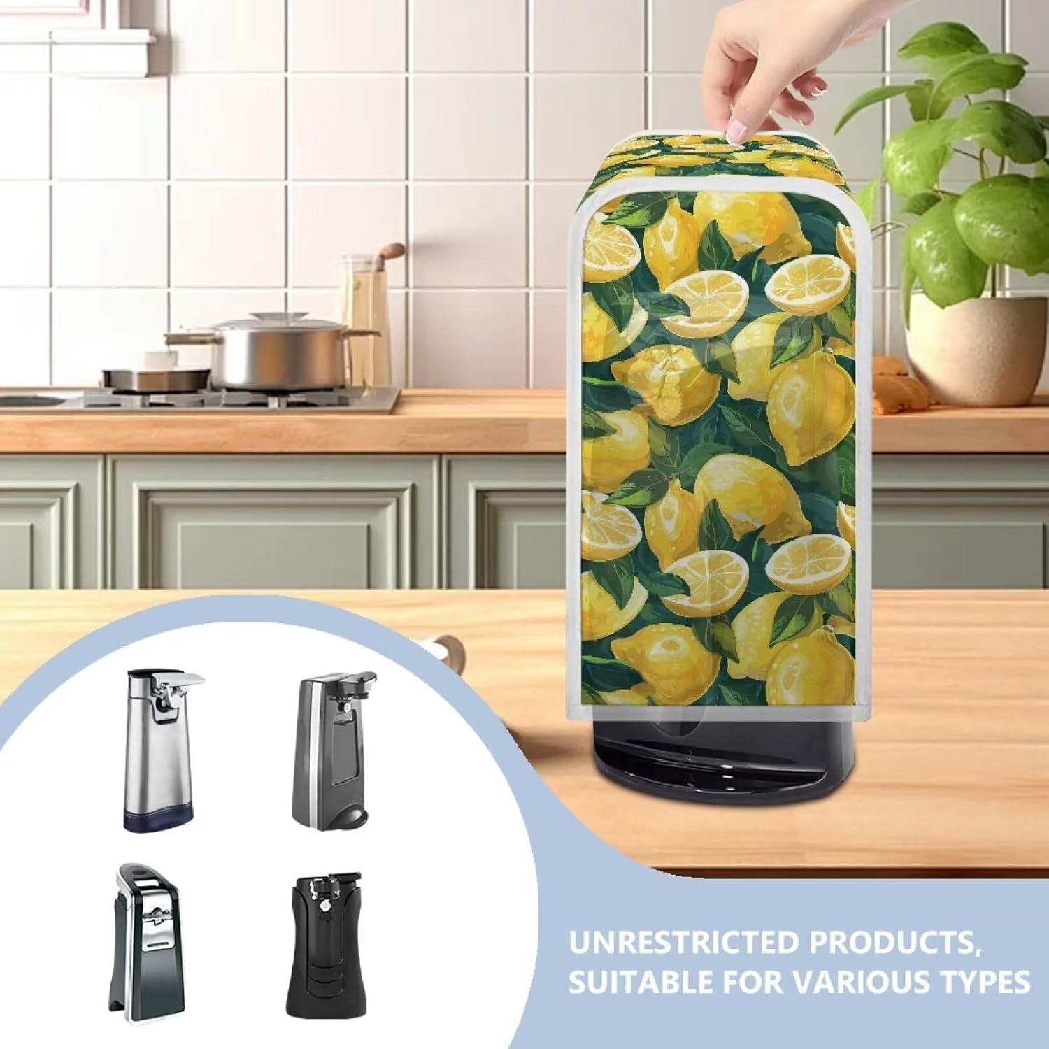 Lemon Print Electric Can Opener Cover 1