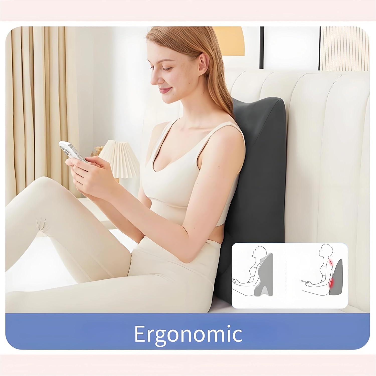 RLXROM Bed Wedge Pillow for Prone Position Reading
