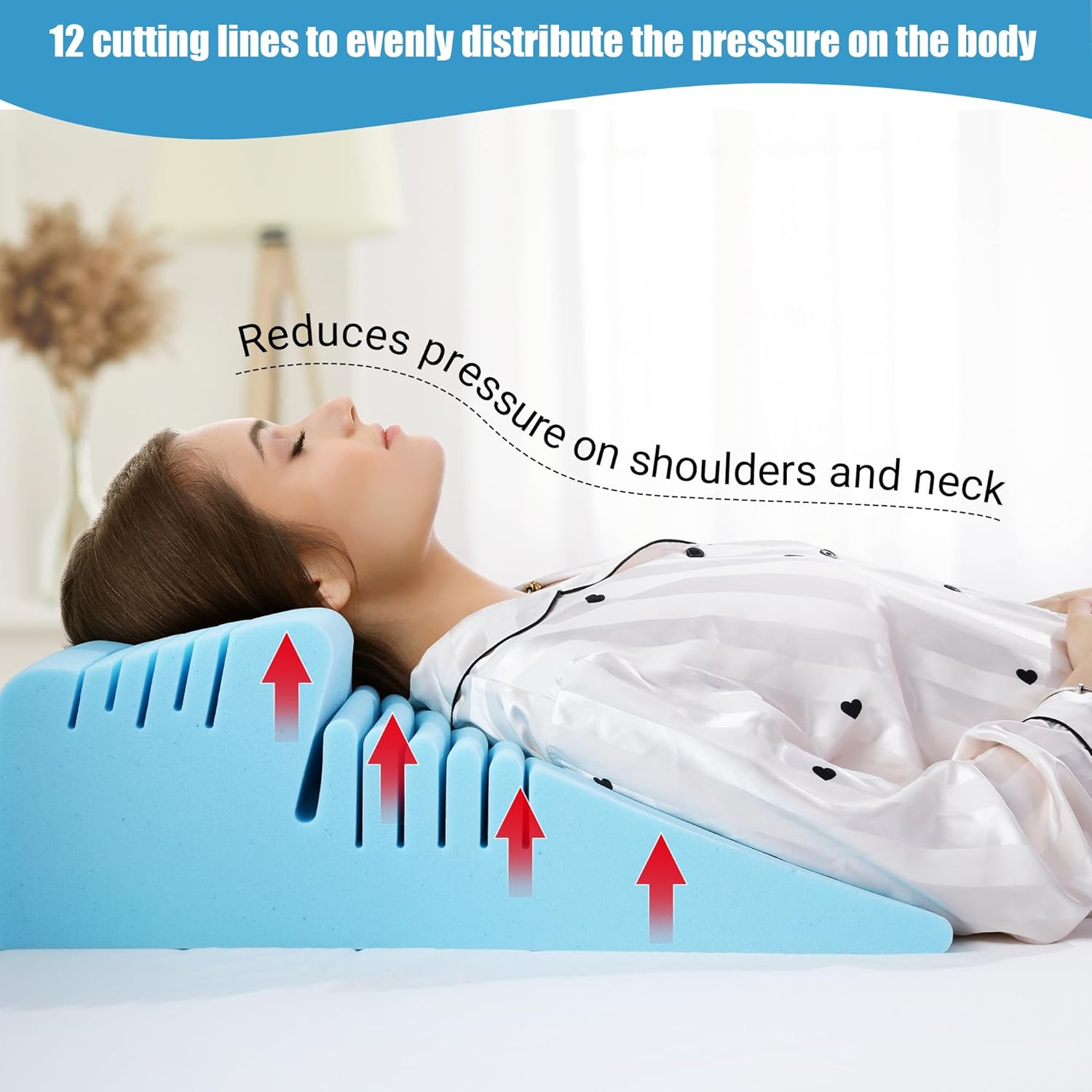 HOMBYS Memory Foam Wedge Pillow for Back and Side Sleepers 1