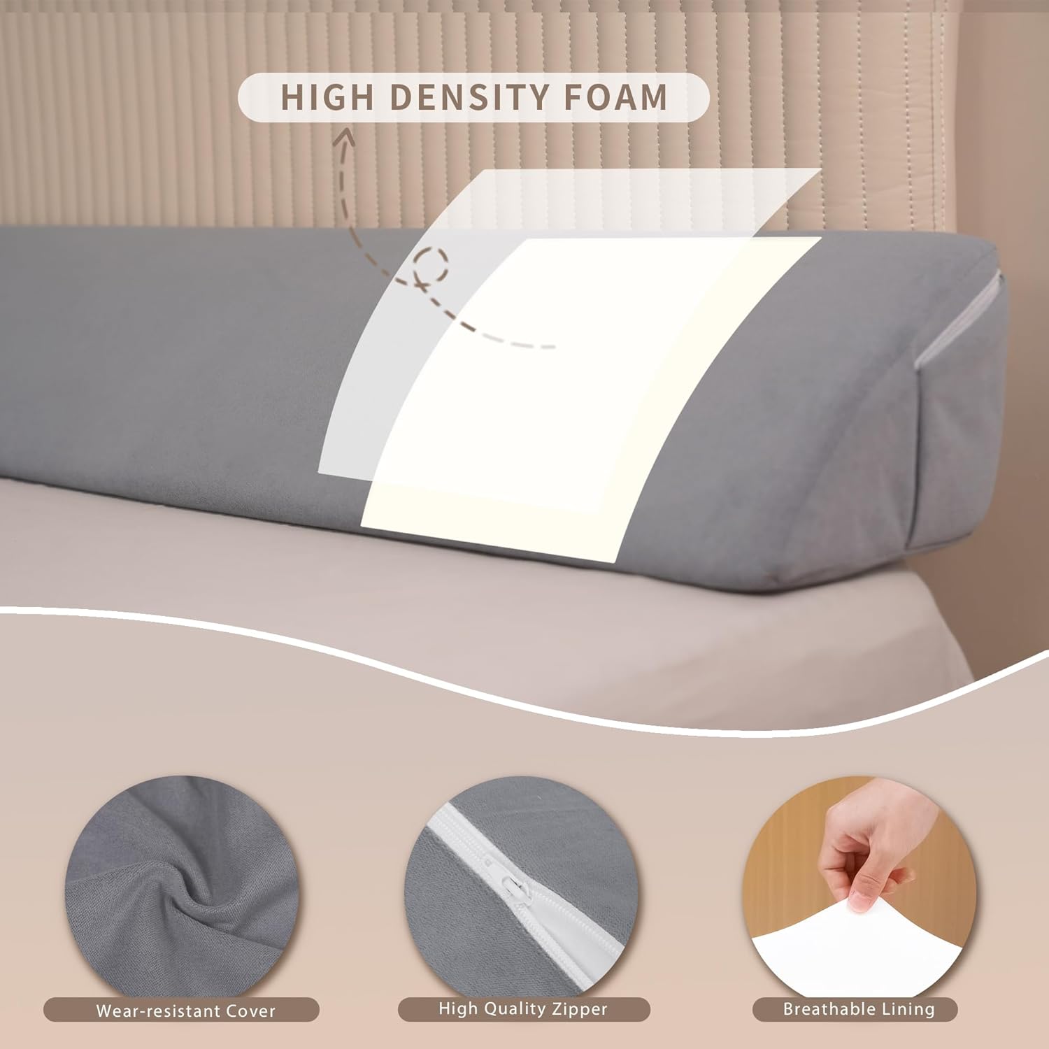 Aurako Triangular Bed Wedge Pillow for Head Foot and Side Support