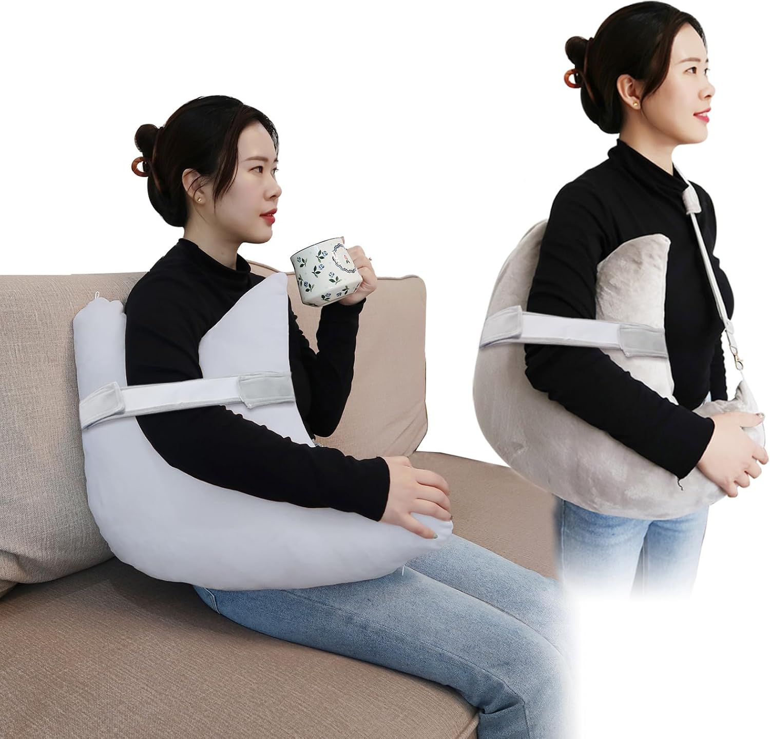 Shoulder Support Pillow with Adjustable Strap for Pain Relief