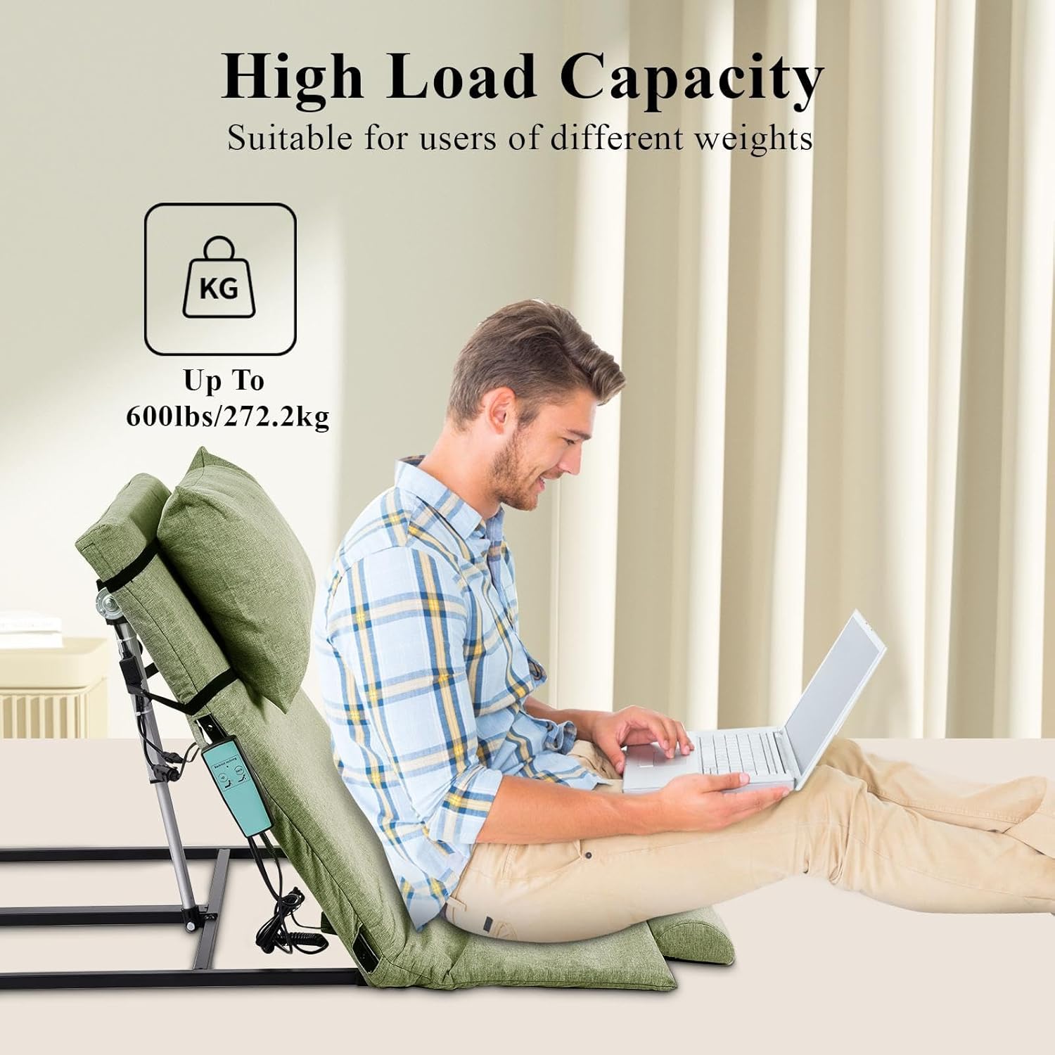 Power Lifting Bed Backrest with Pillow and Foot Pad 1