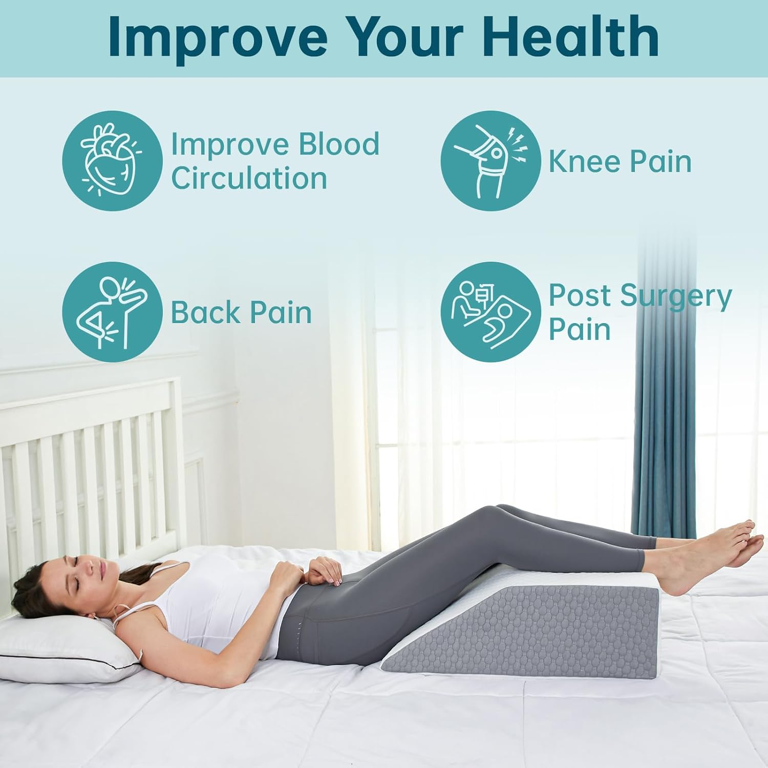 Loeysu Bed Wedge Pillow - Leg Support Pain Relief