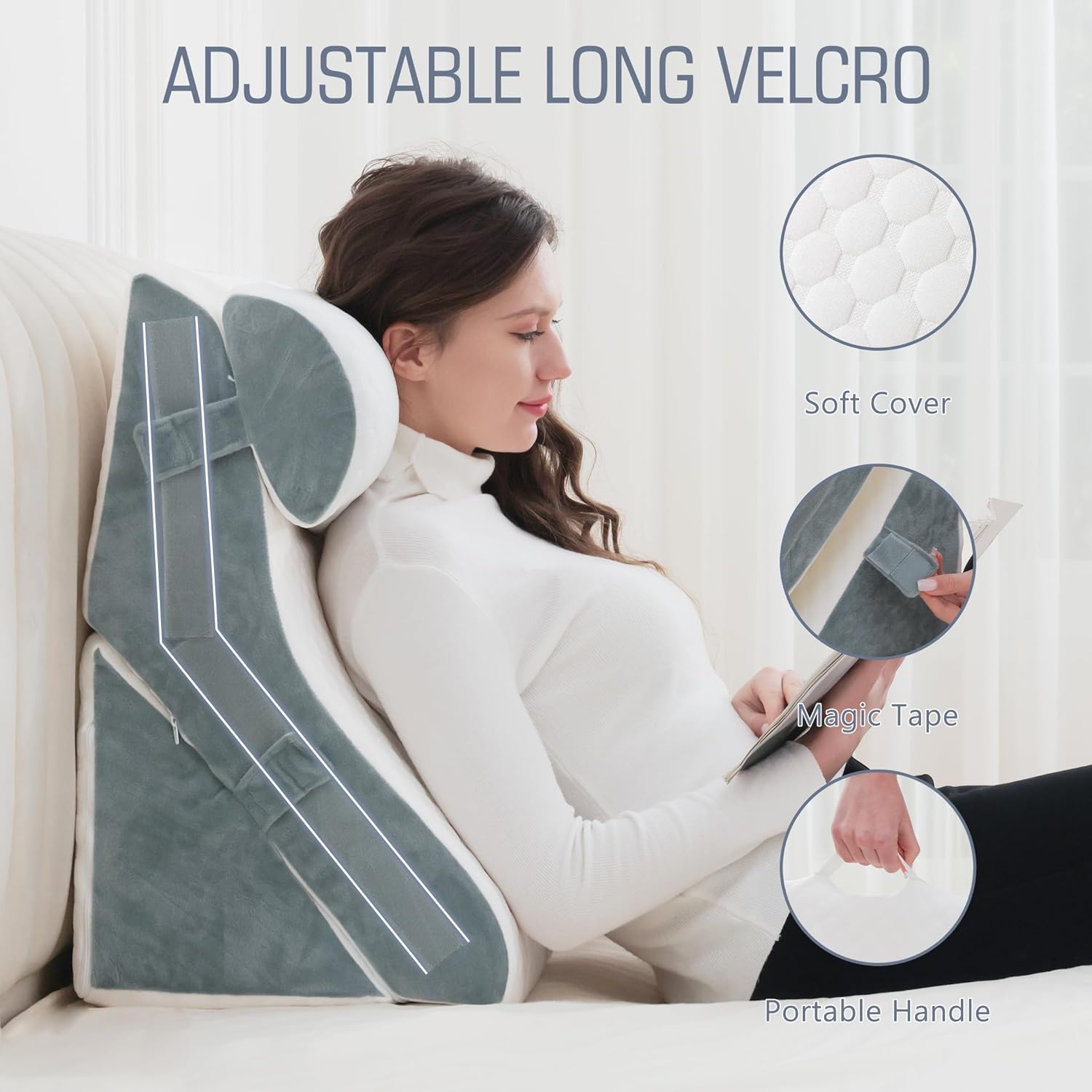 Flyxunfri 3PCS Adjustable Wedge Pillow Set