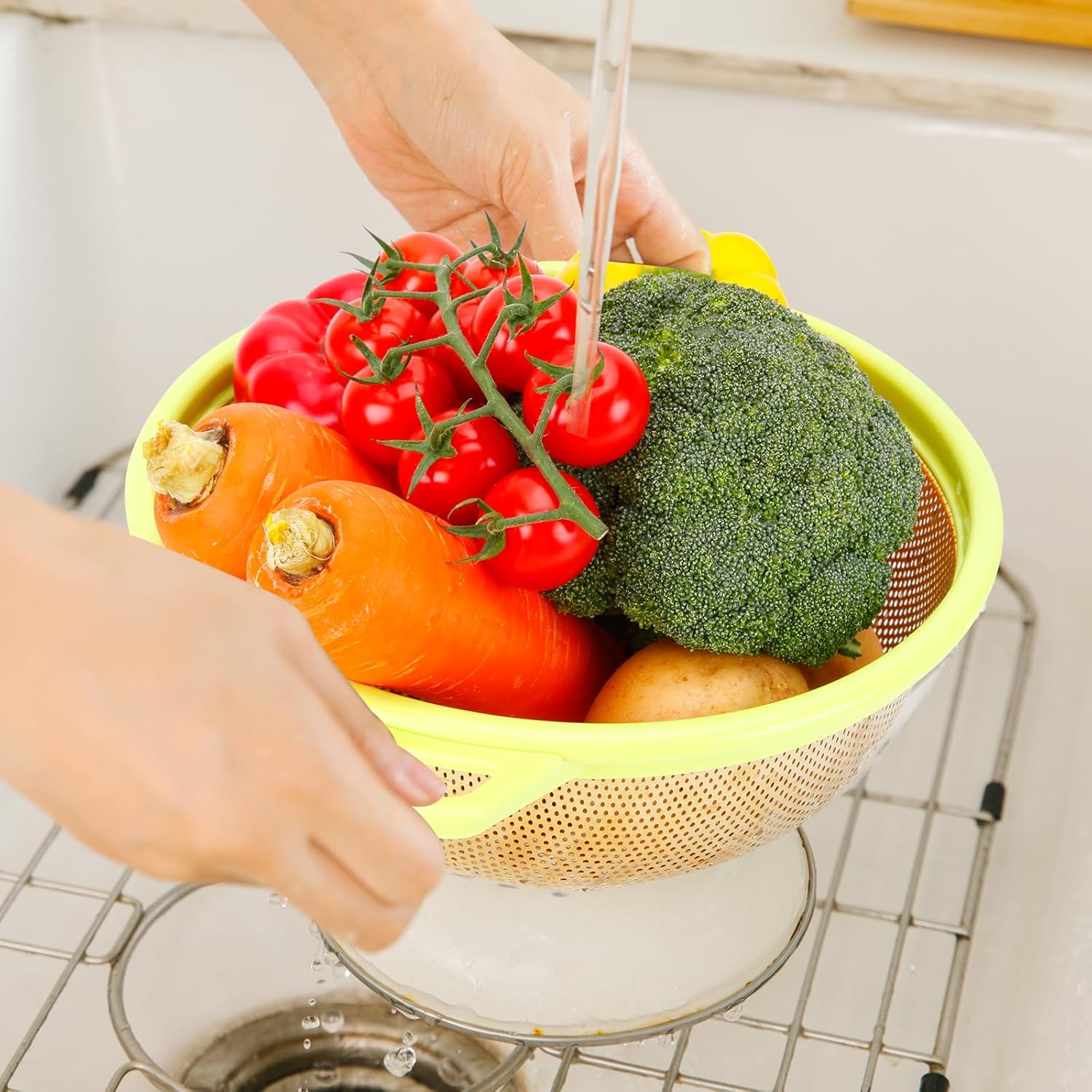 Raings 5Qt Stainless Steel Colander with Handle Dishwasher Safe