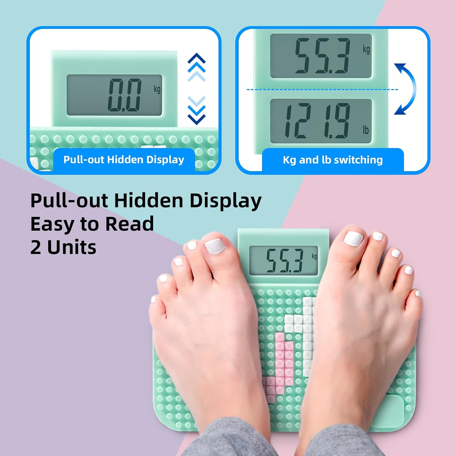 Venugopalan Mini Travel Body Scale - 330 lb Blue