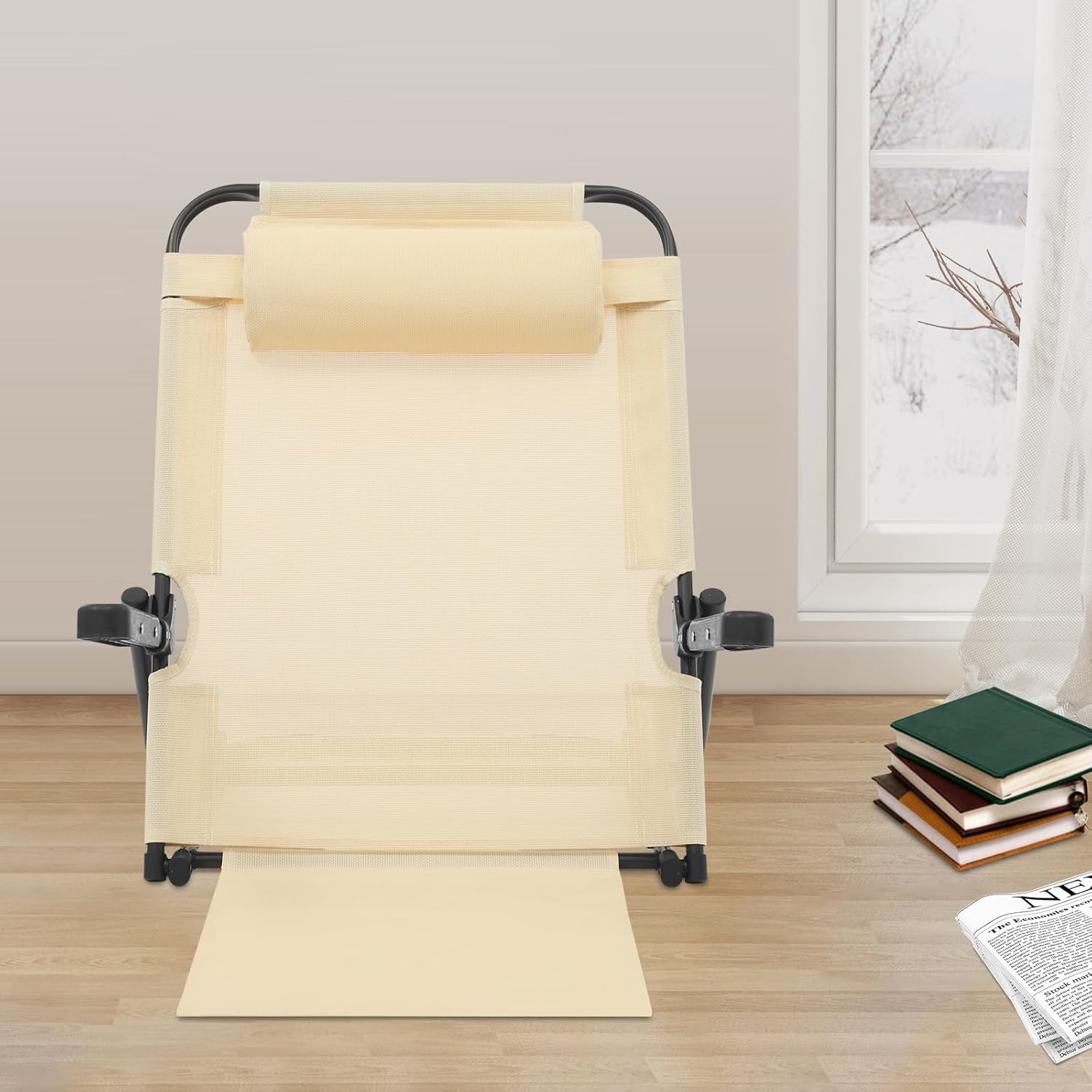 Eapmic Adjustable Lifting Bed Backrest with Armrest and Pillow