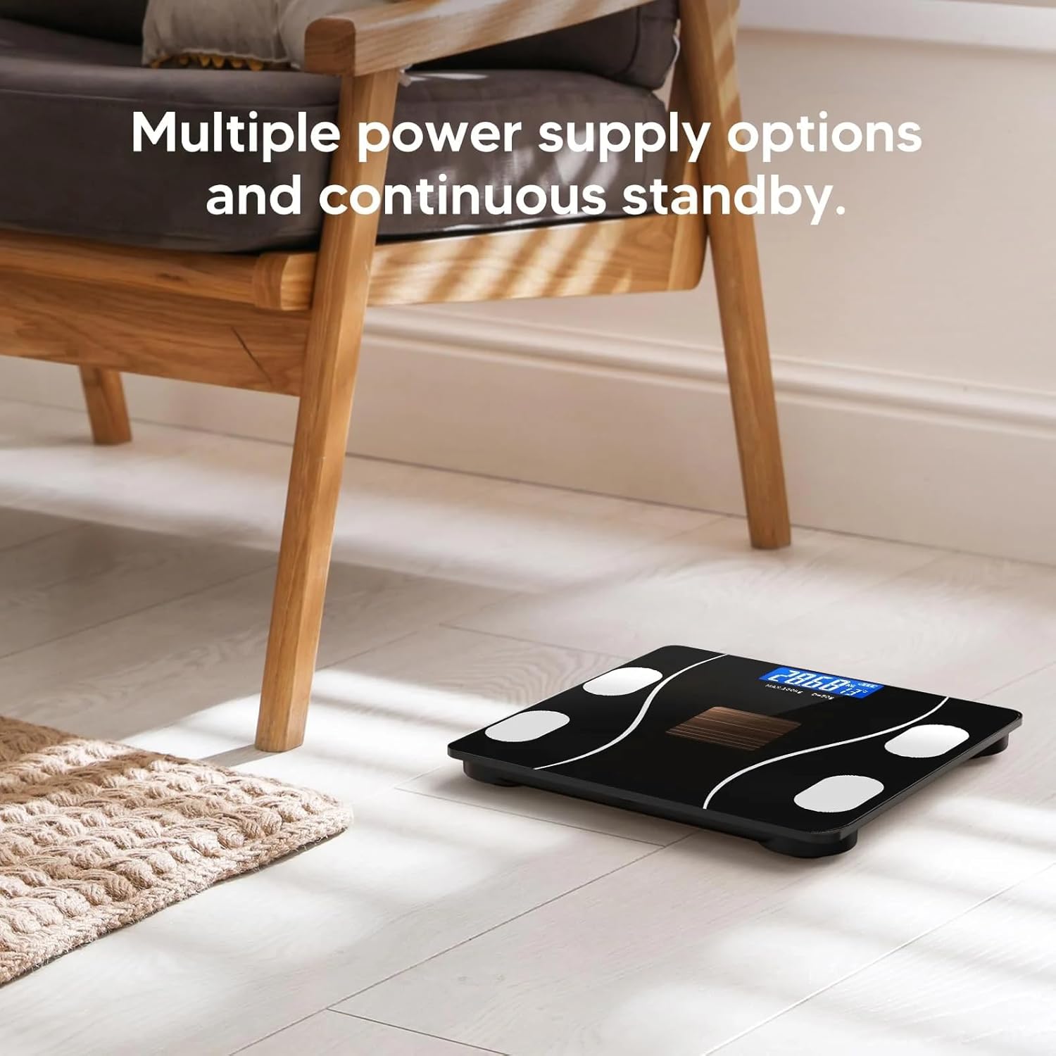 Eayaele Solar Powered Body Fat Scale with 8 Profiles