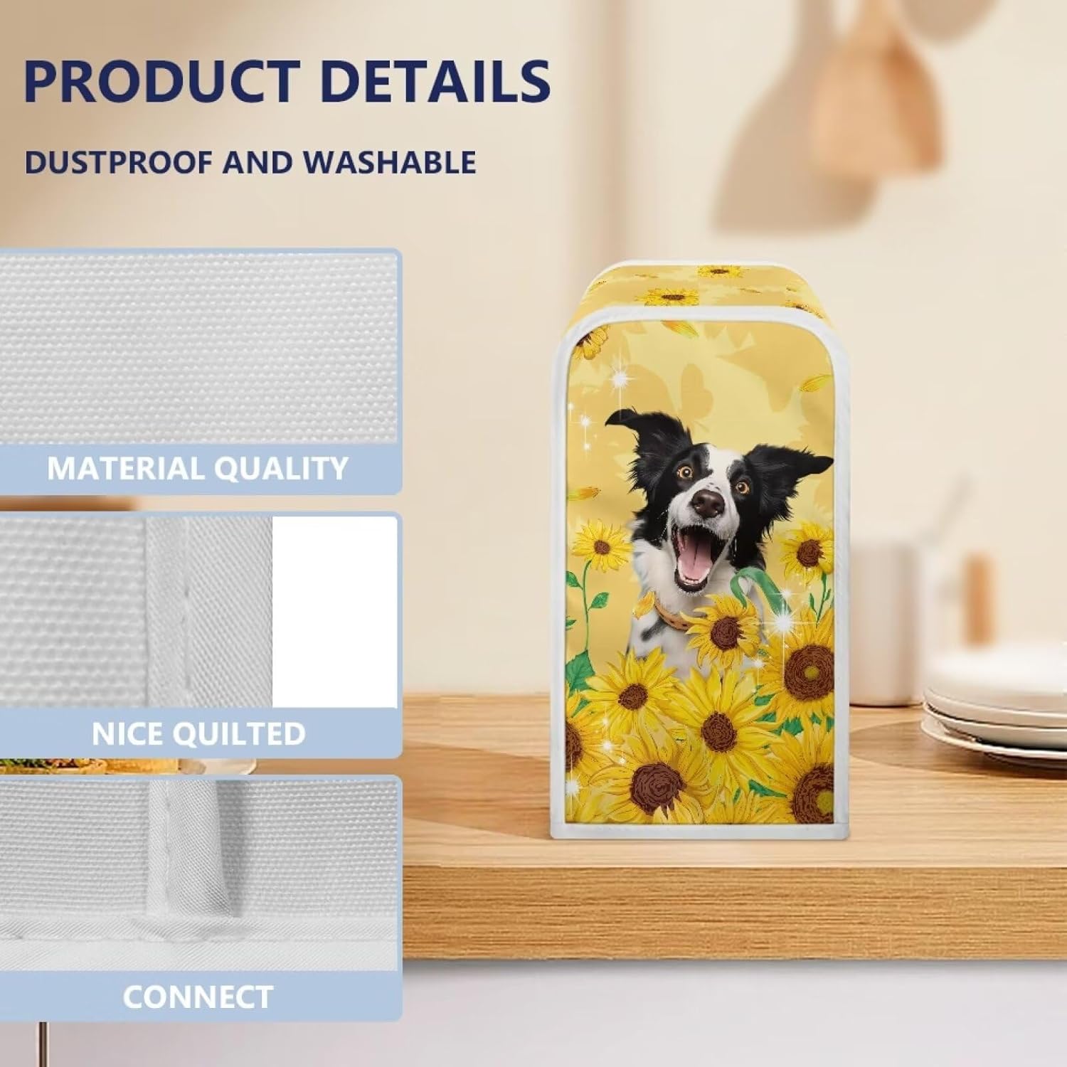 Electric Can Opener Dust Cover with Sunflower Pattern