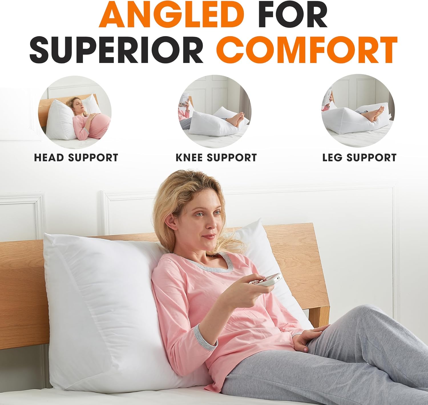 Cheer Collection Wedge Pillow for Reading and Sleep 1