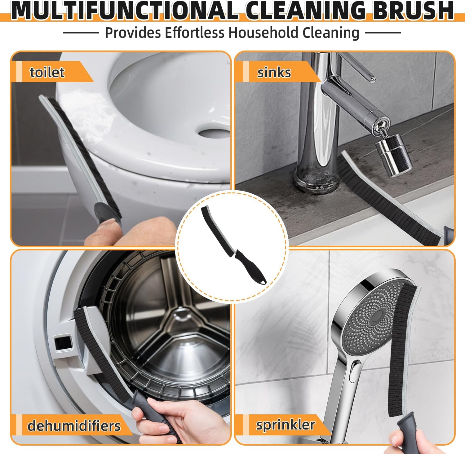 KMOSENIA 5-Piece Hard Bristle Crevice Cleaning Brush Set
