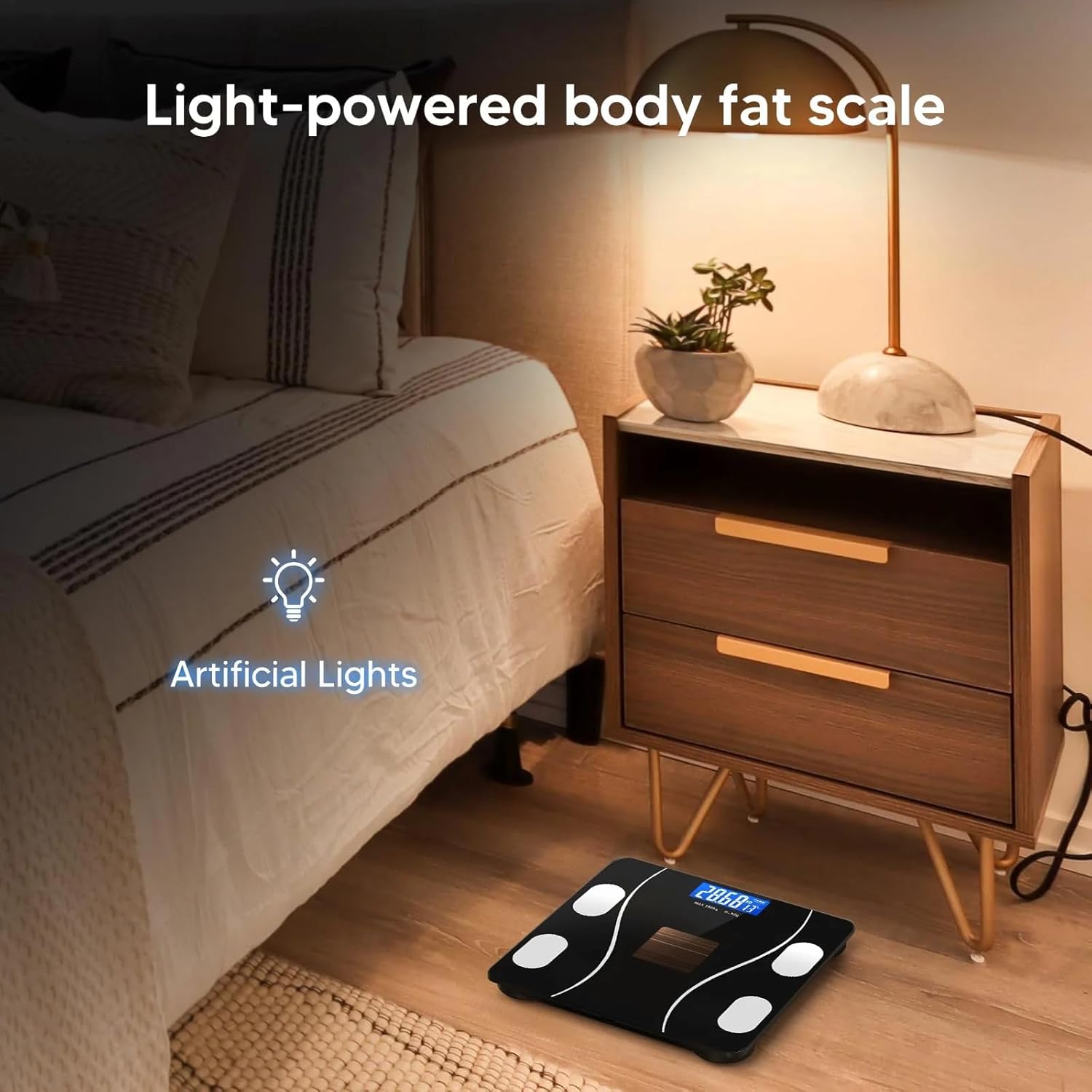 Eayaele Solar Powered Body Fat Scale with 8 Profiles