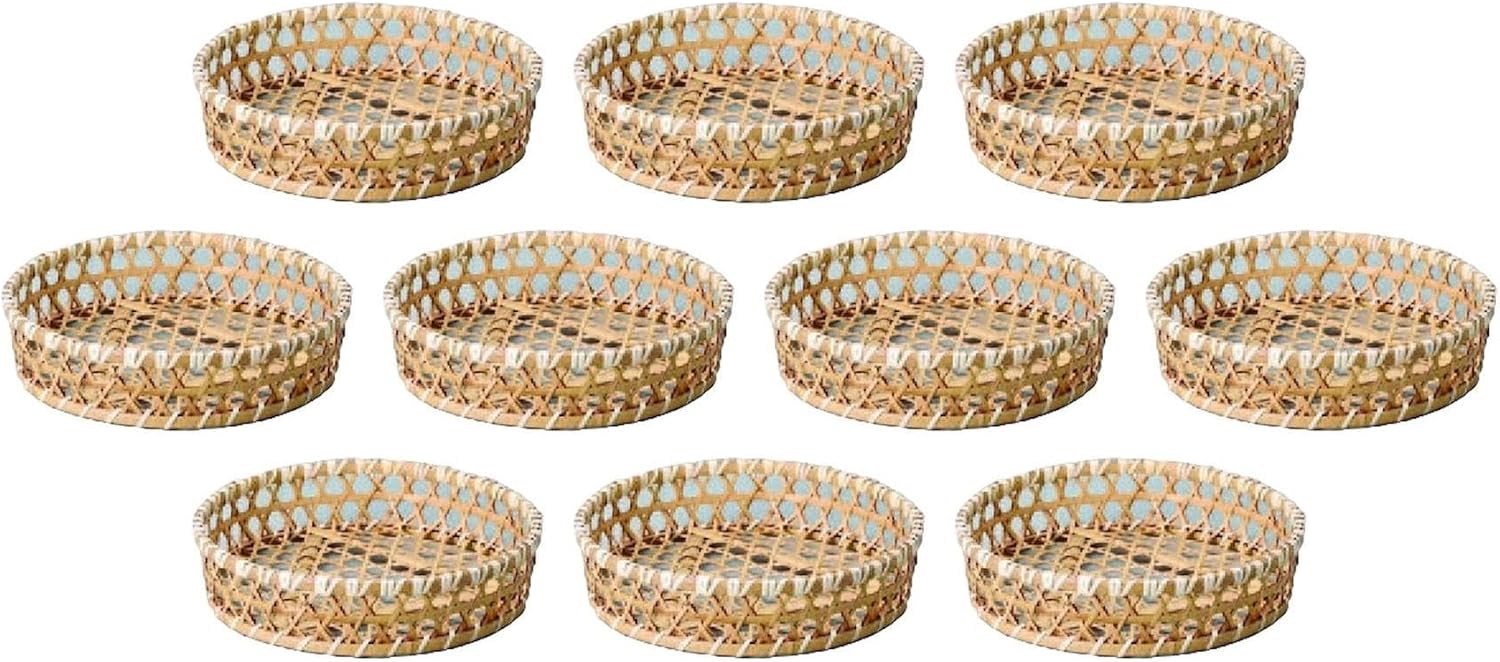 Set of 10 Bleached Bamboo Colander A-Shape 3 Inches