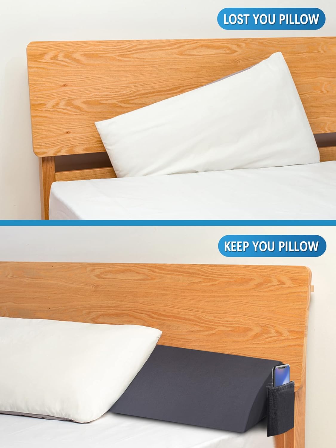 Moavica Full Size Bed Wedge Pillow Gap Filler