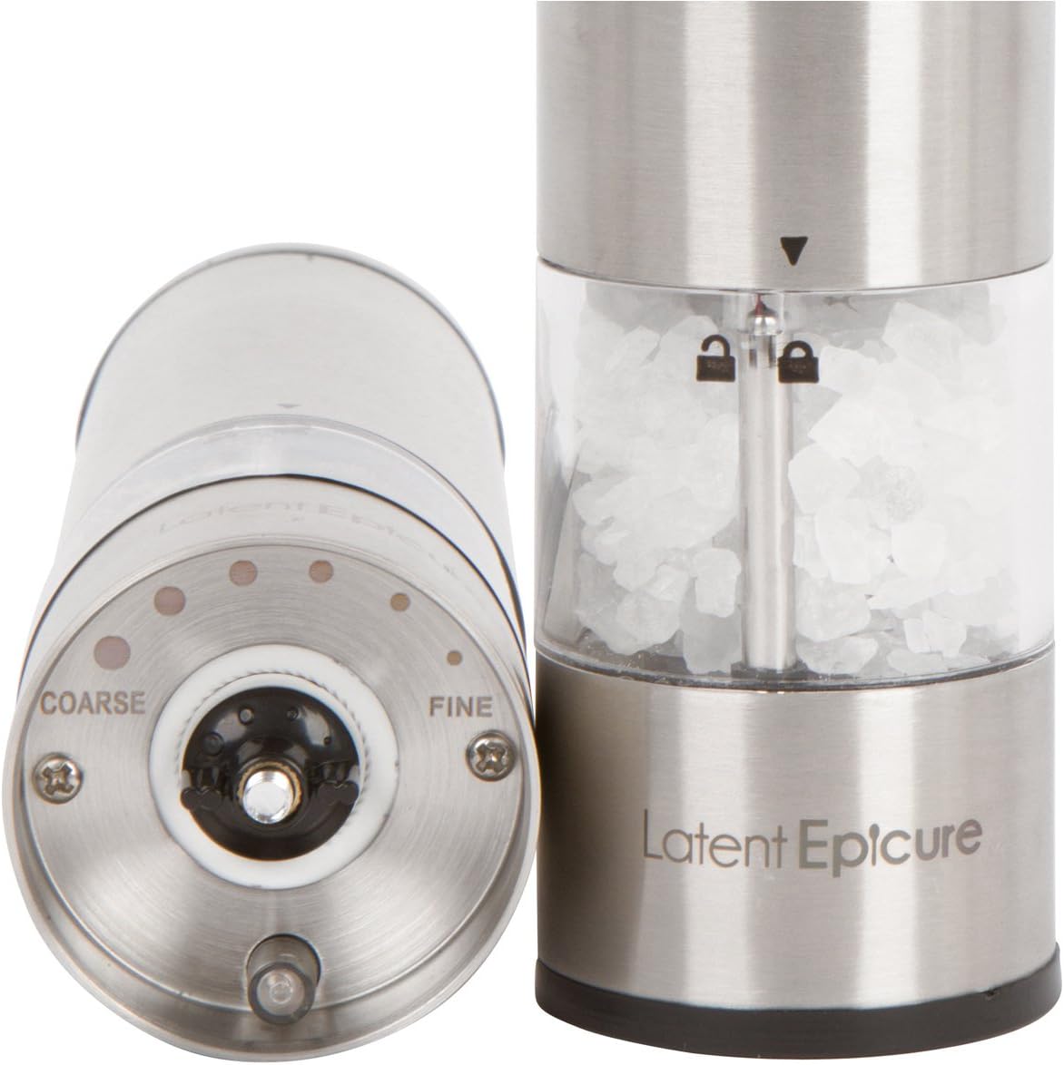 Electric Salt and Pepper Grinder - Battery Operated Adjustable One Handed
