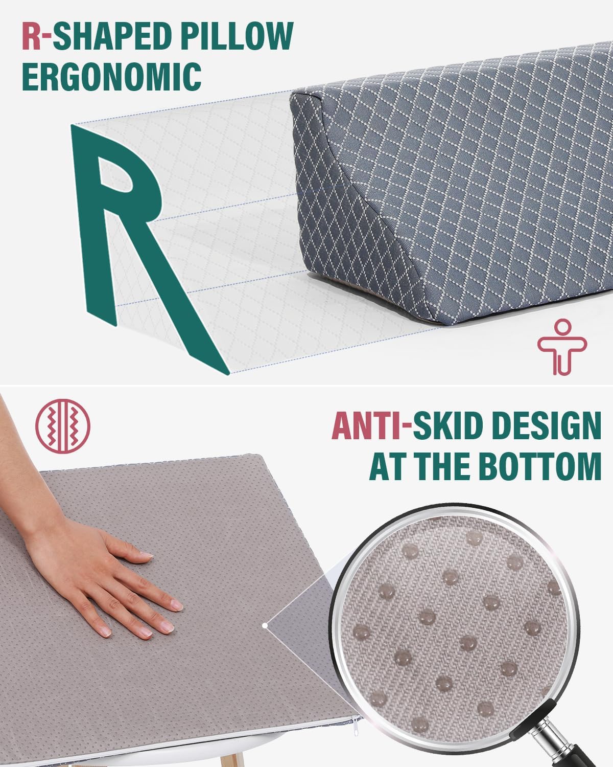 JFNoraiva 3-in-1 Bed Wedge Pillow Set for Seniors