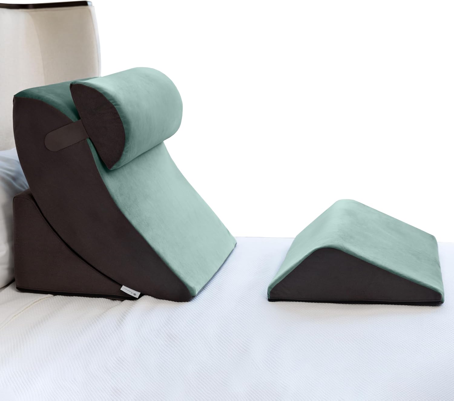 Avana Kind Bed Orthopedic Wedge Pillow Set Sage Grey