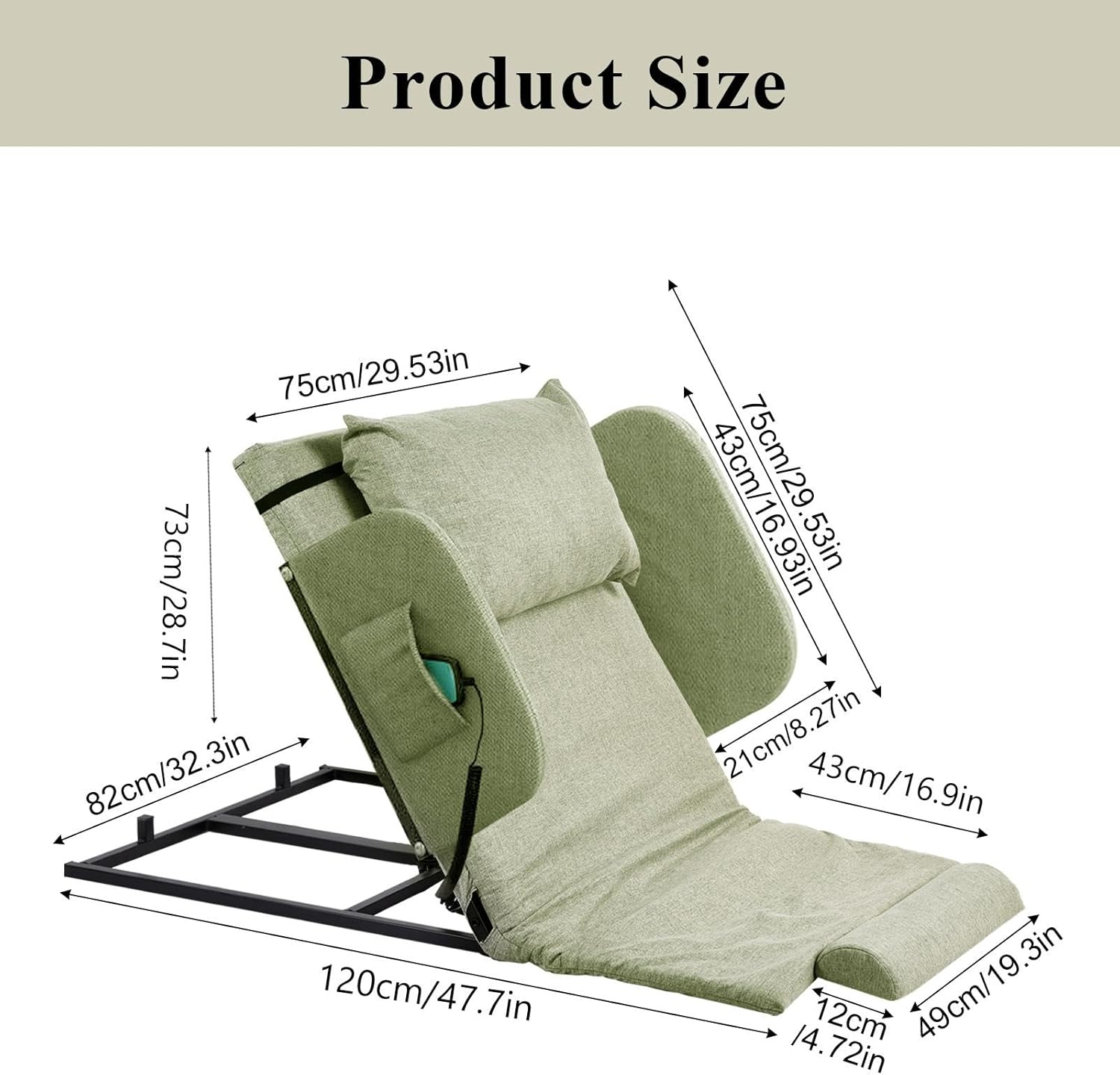 Power Lift Bed Backrest with Remote Control