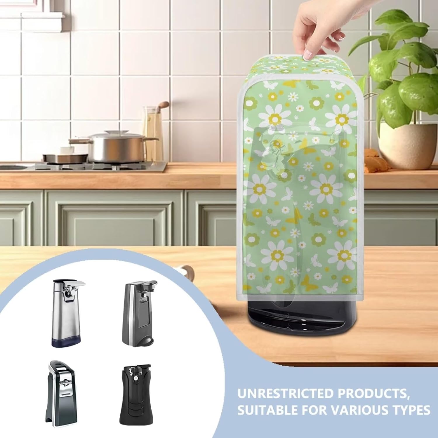 Pzuqiu Hippie Flower Electric Can Opener Dust Cover