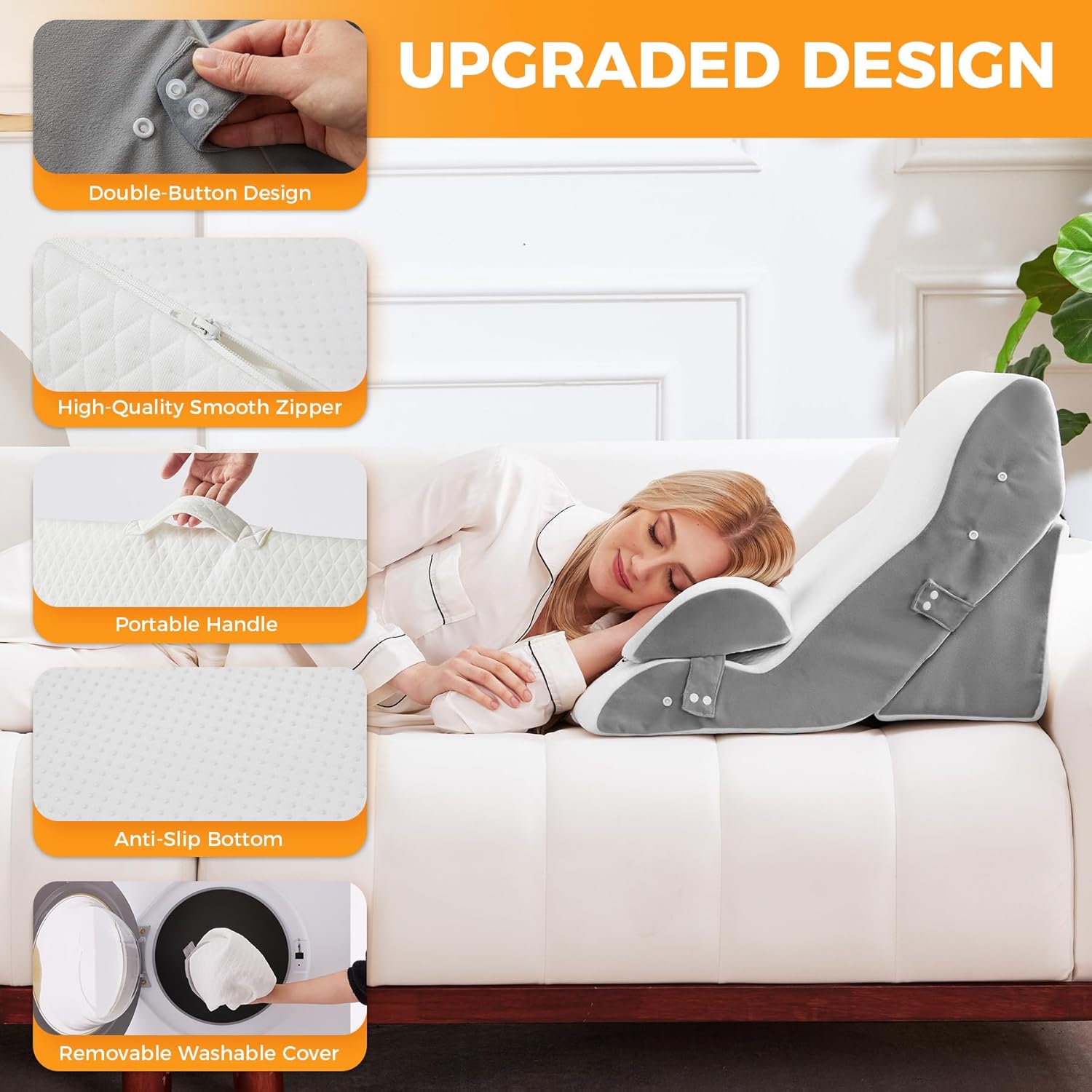 4PCS Adjustable Wedge Pillow Set for Post Surgery and Acid Reflux Relief
