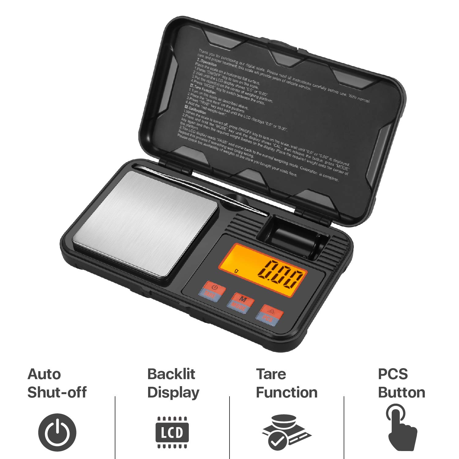 Flexzion Digital Scale Pocket Size 50g 001g Precision
