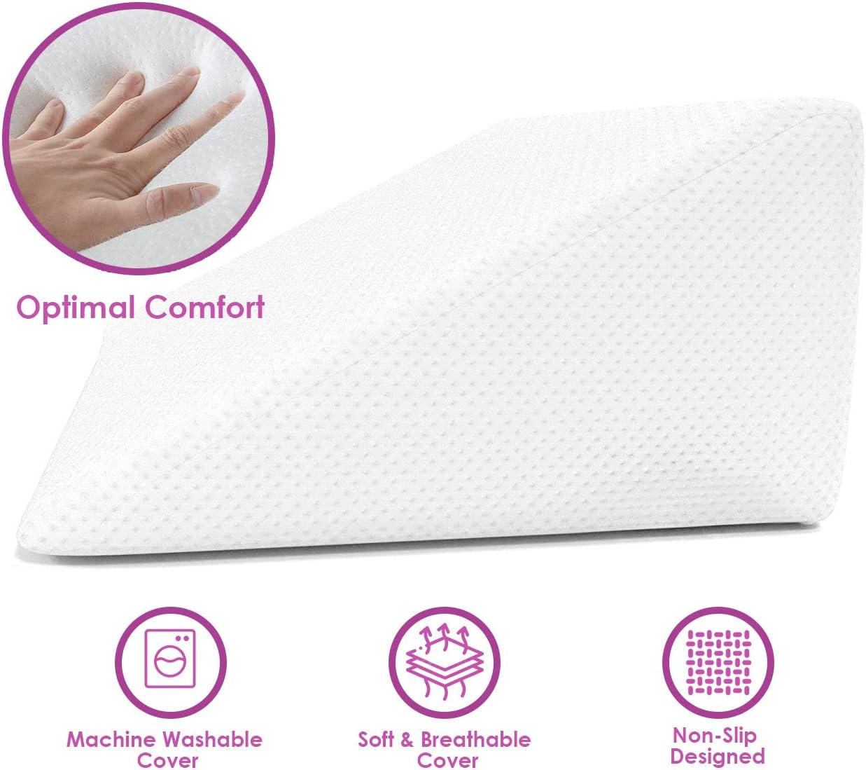 Home Sweet Home Bed Wedge Pillow with Memory Foam Support
