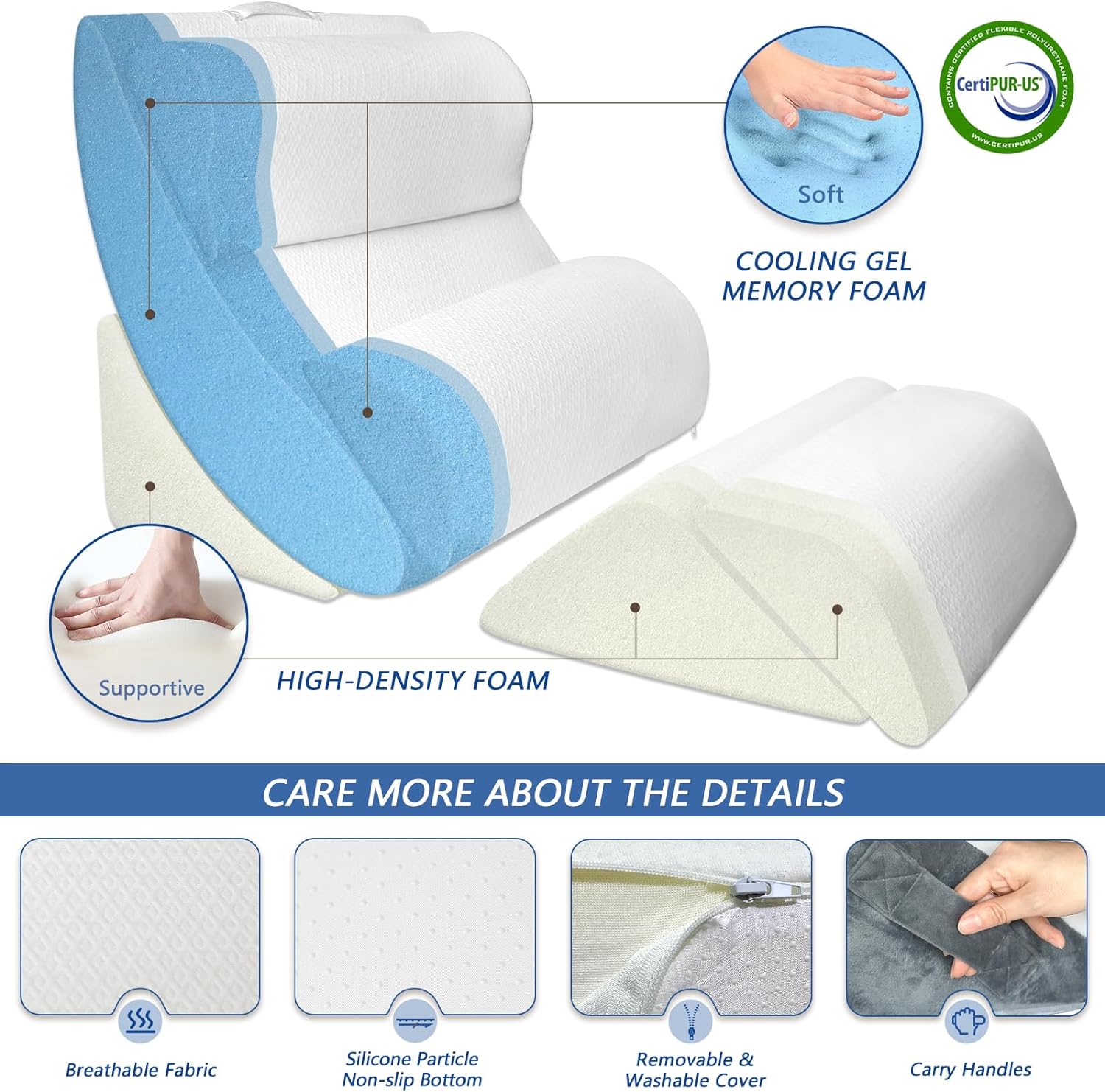 KingPavonini 6PCS Orthopedic Bed Wedge Pillow Set 1