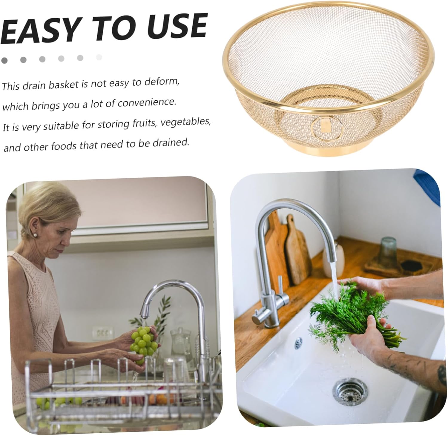 GRADENEVE Fine Mesh Stainless Steel Strainer Colander