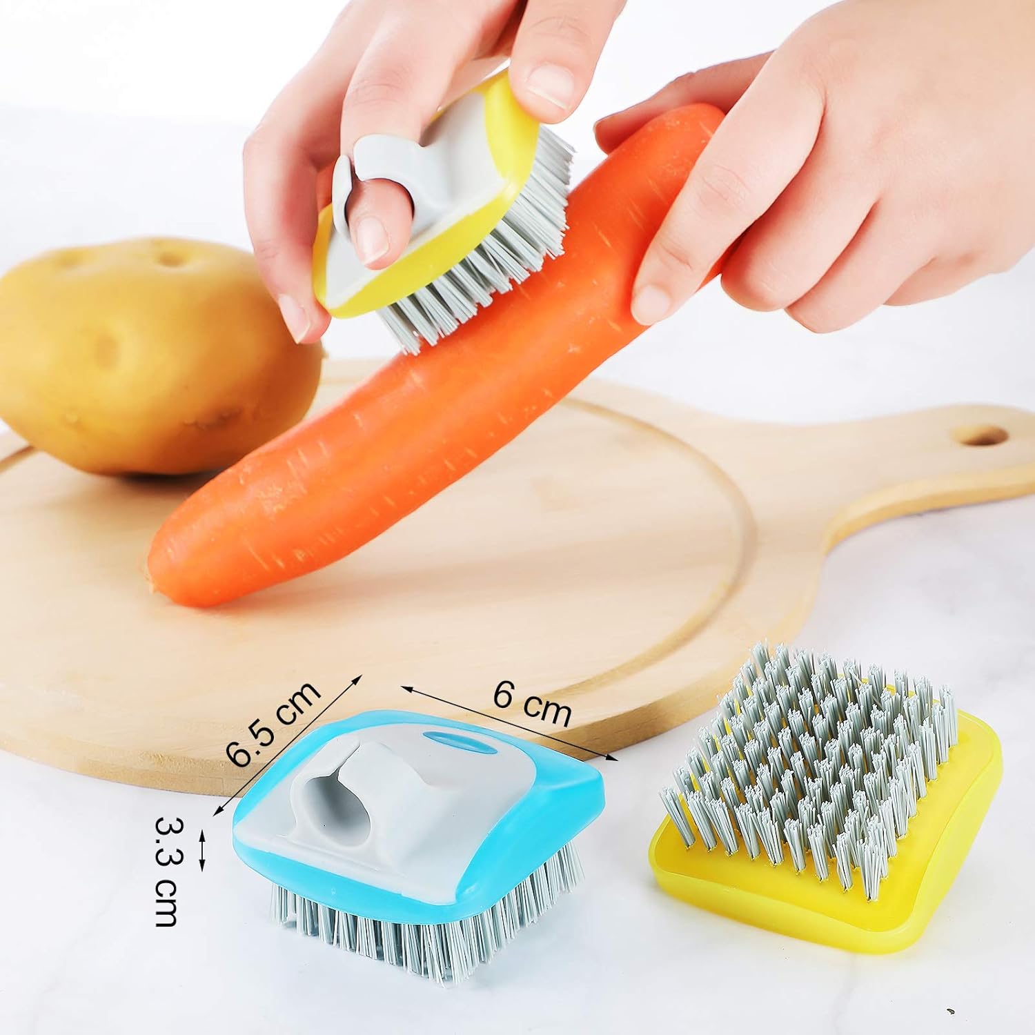 Tatuo 3-Piece Vegetable Brush Set for Fruits and Vegetables