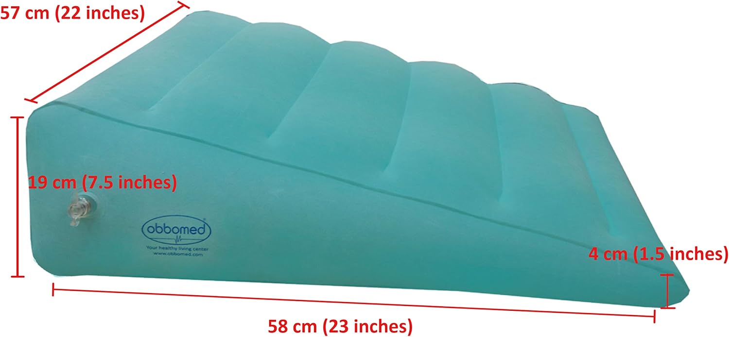 ObboMed HR-7510 Inflatable Bed Wedge Pillow with Velour Surface