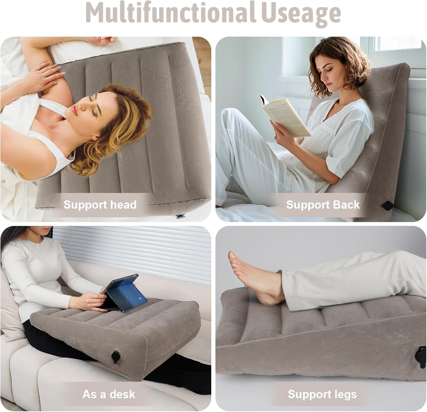 Bloomoja Inflatable Wedge Pillow for Sleep Apnea and Back Support 1