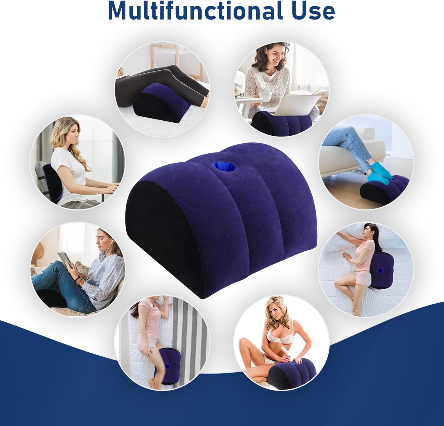 Prosixtoy Inflatable Wedge Pillow - Lightweight Leg Support for Sleep Travel