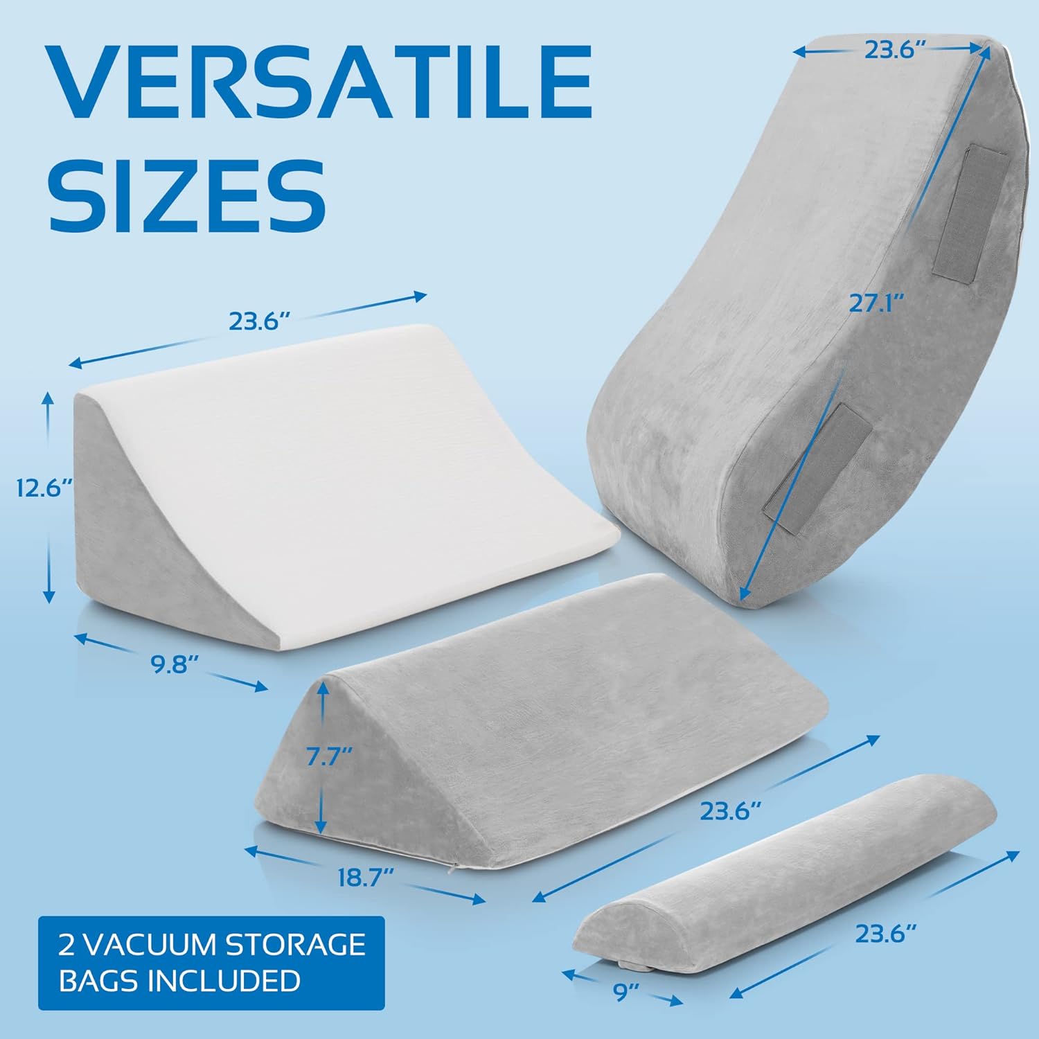 AllSett Health 4 PC Bed Wedge Pillow Set