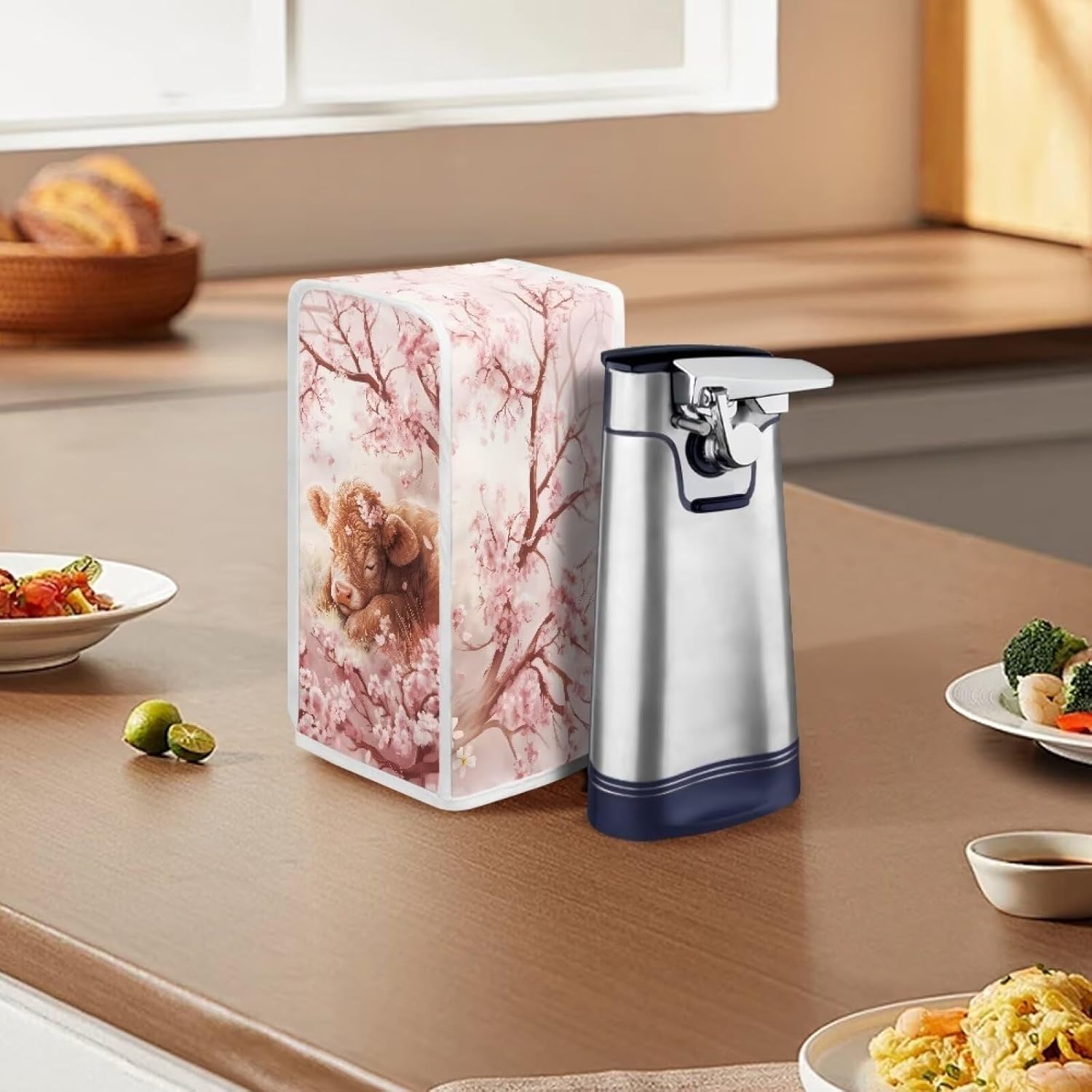 Goronwyfloyd Cow and Pink Cherry Can Opener Cover