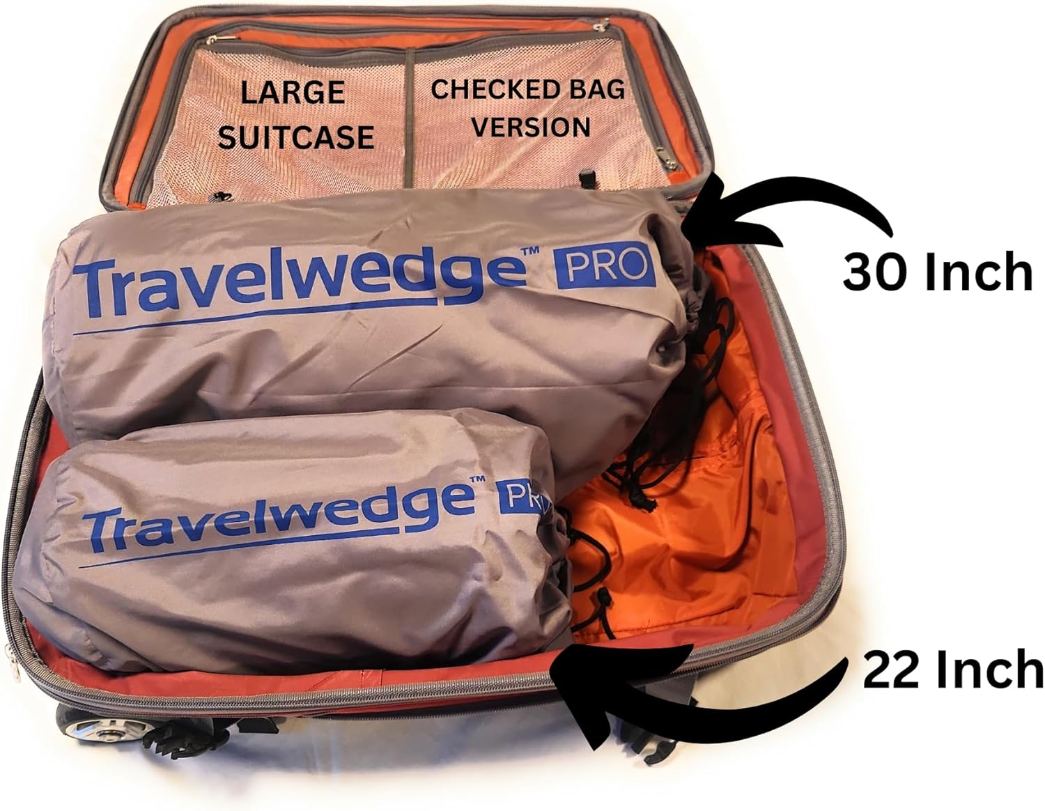 Travelwedge Self-Inflating Bed Wedge Pillow - 30 Inch Checked Bag Version 1