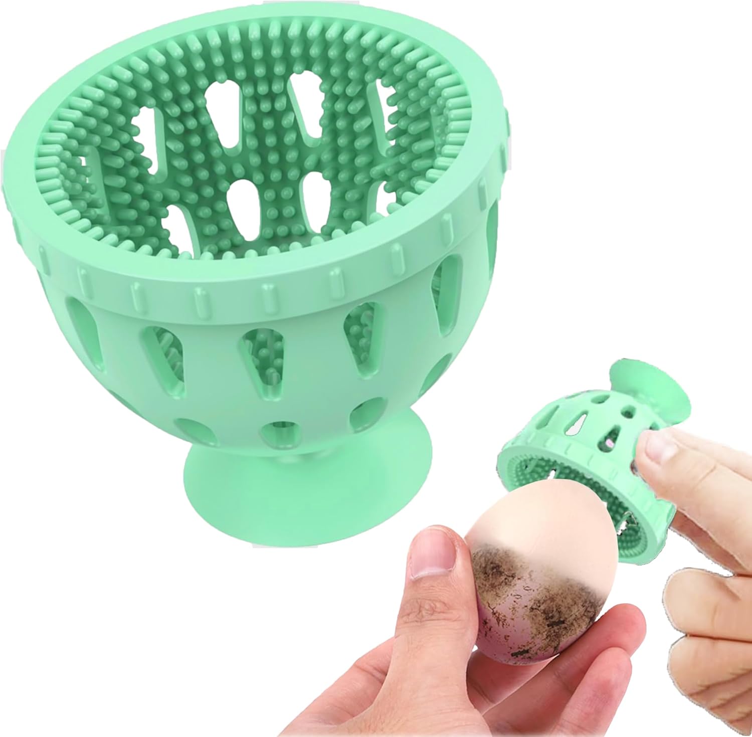 Silicone Egg Washer with Suction Cup 58cm Blue