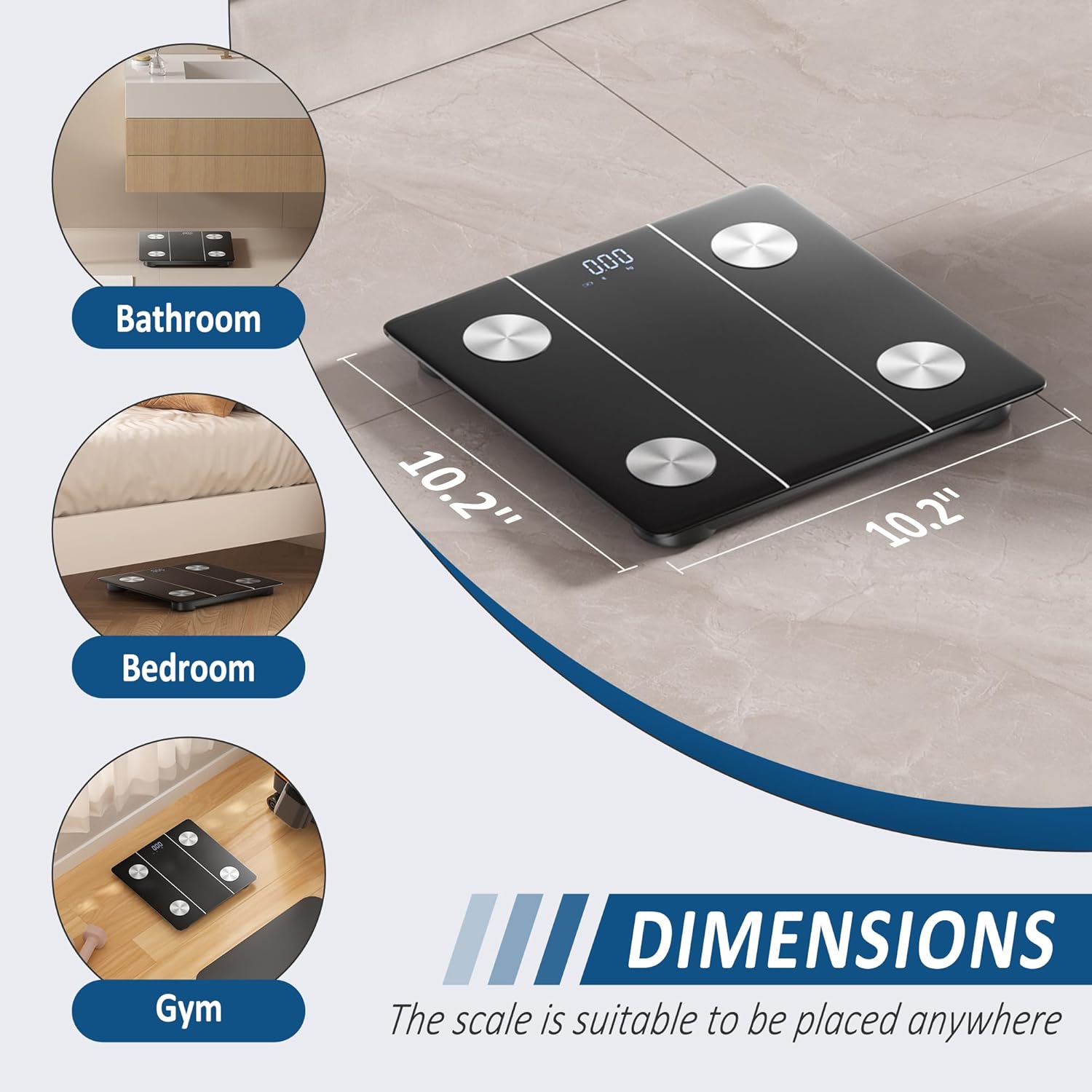 Elevon Smart Scale with 12 Body Metrics and Bluetooth Sync