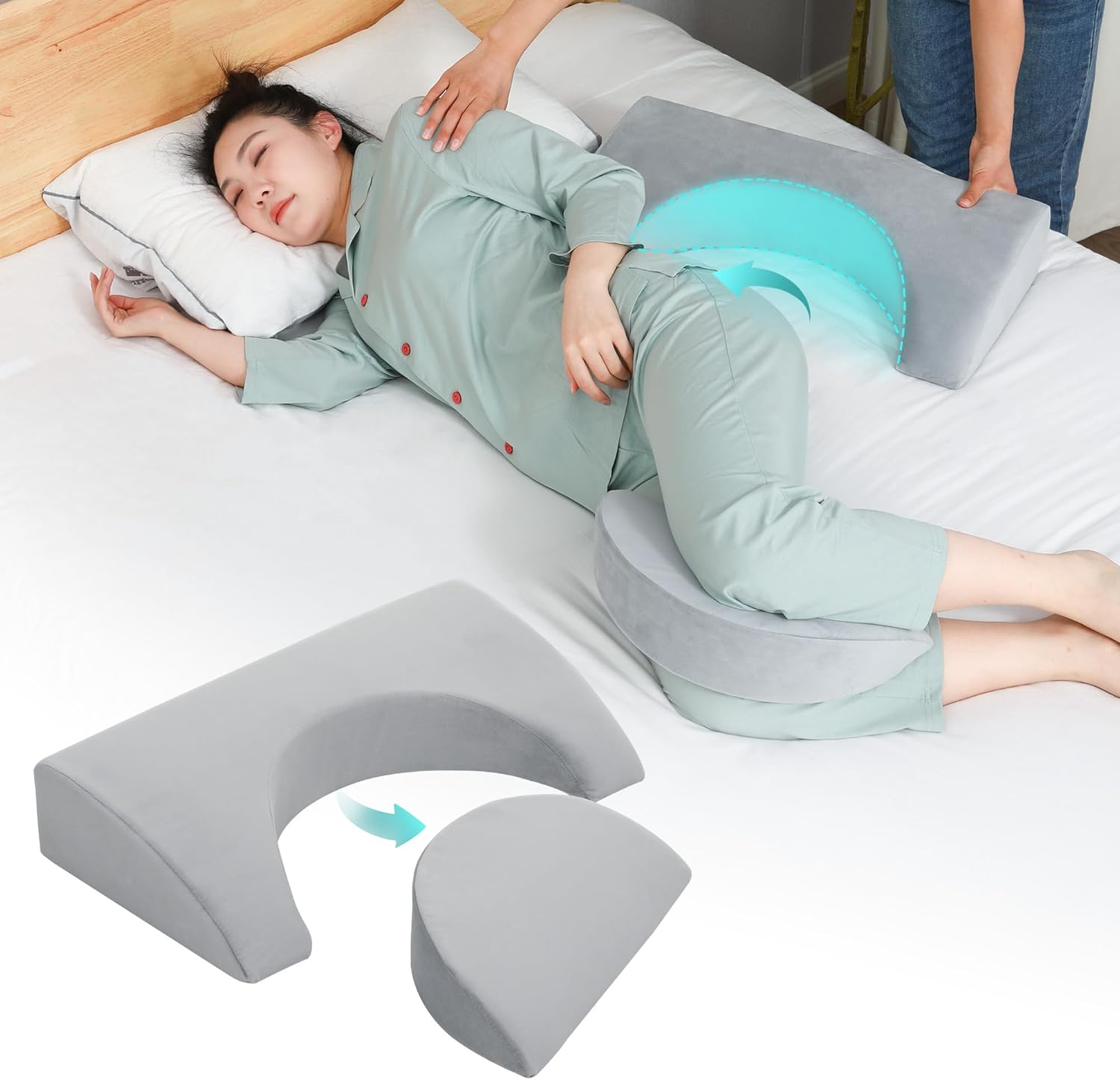 JFNoraiva 2IN1 Wedge Pillow for Back Pain Sleep Support