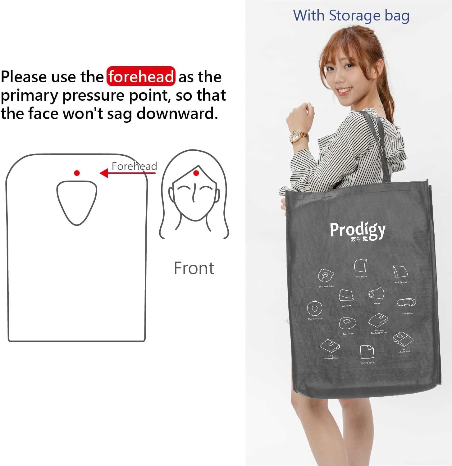 3 in 1 Prone Pillow with Removable Cover