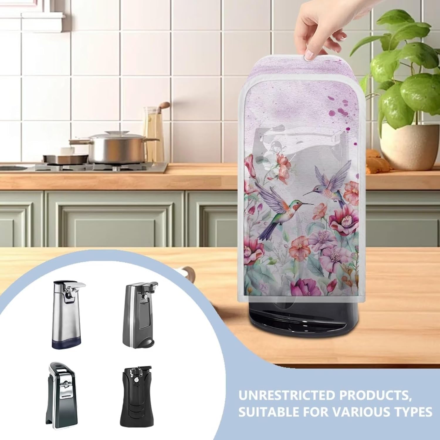 DISNIMO Pink Floral Can Opener Cover
